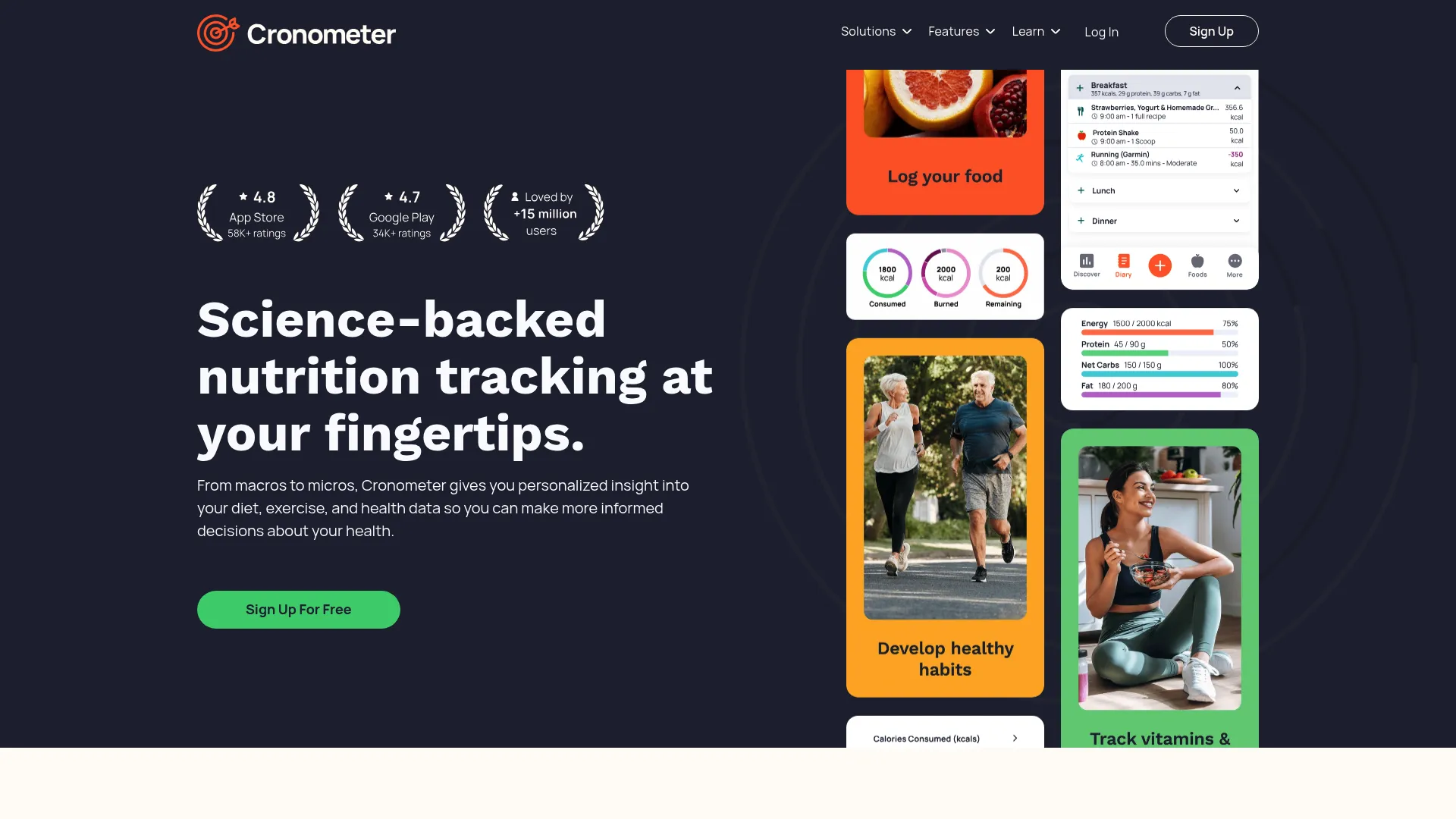 Cronometer nutrition tracking software