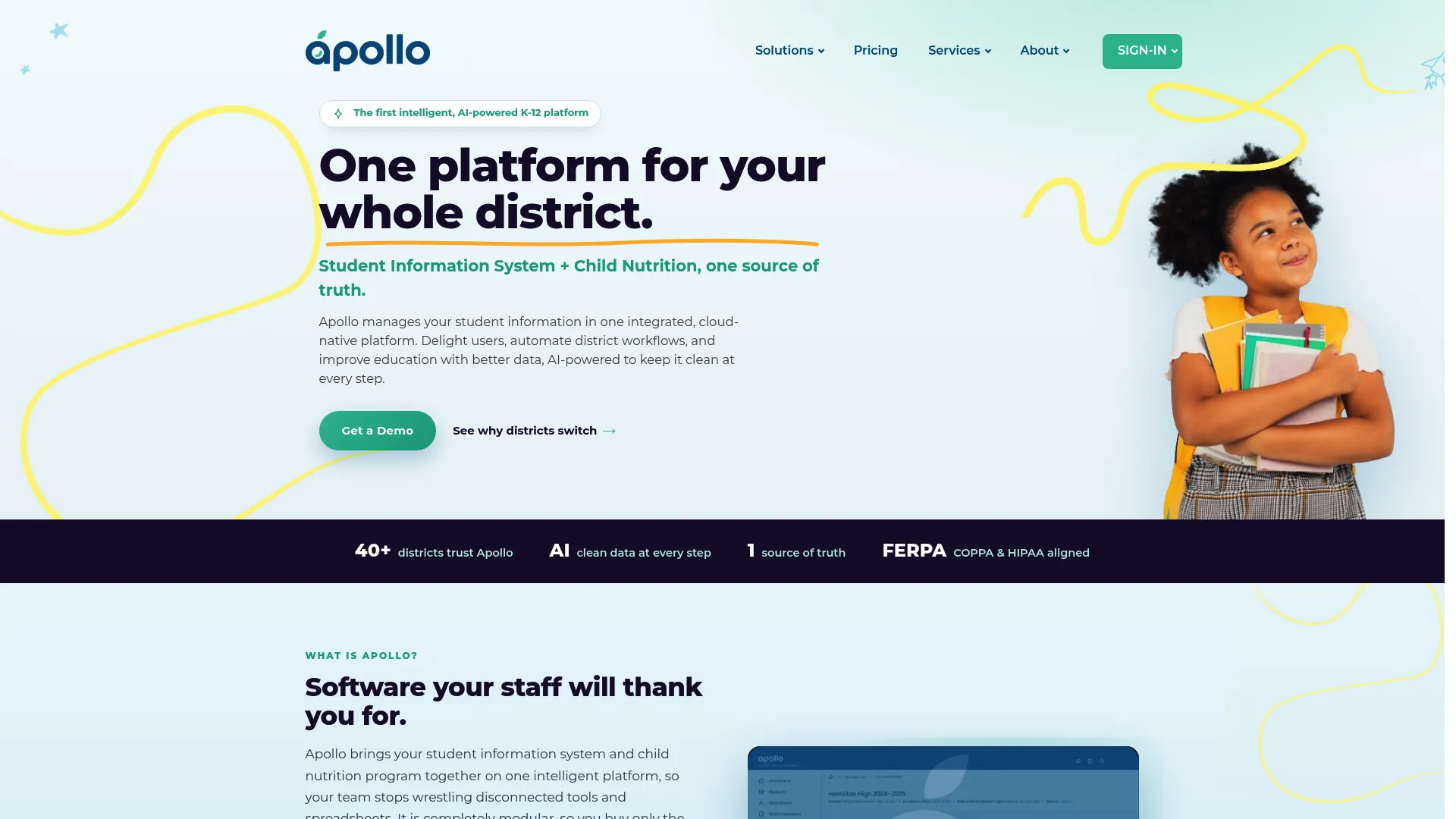 Apollo K12 student information and child nutrition platform