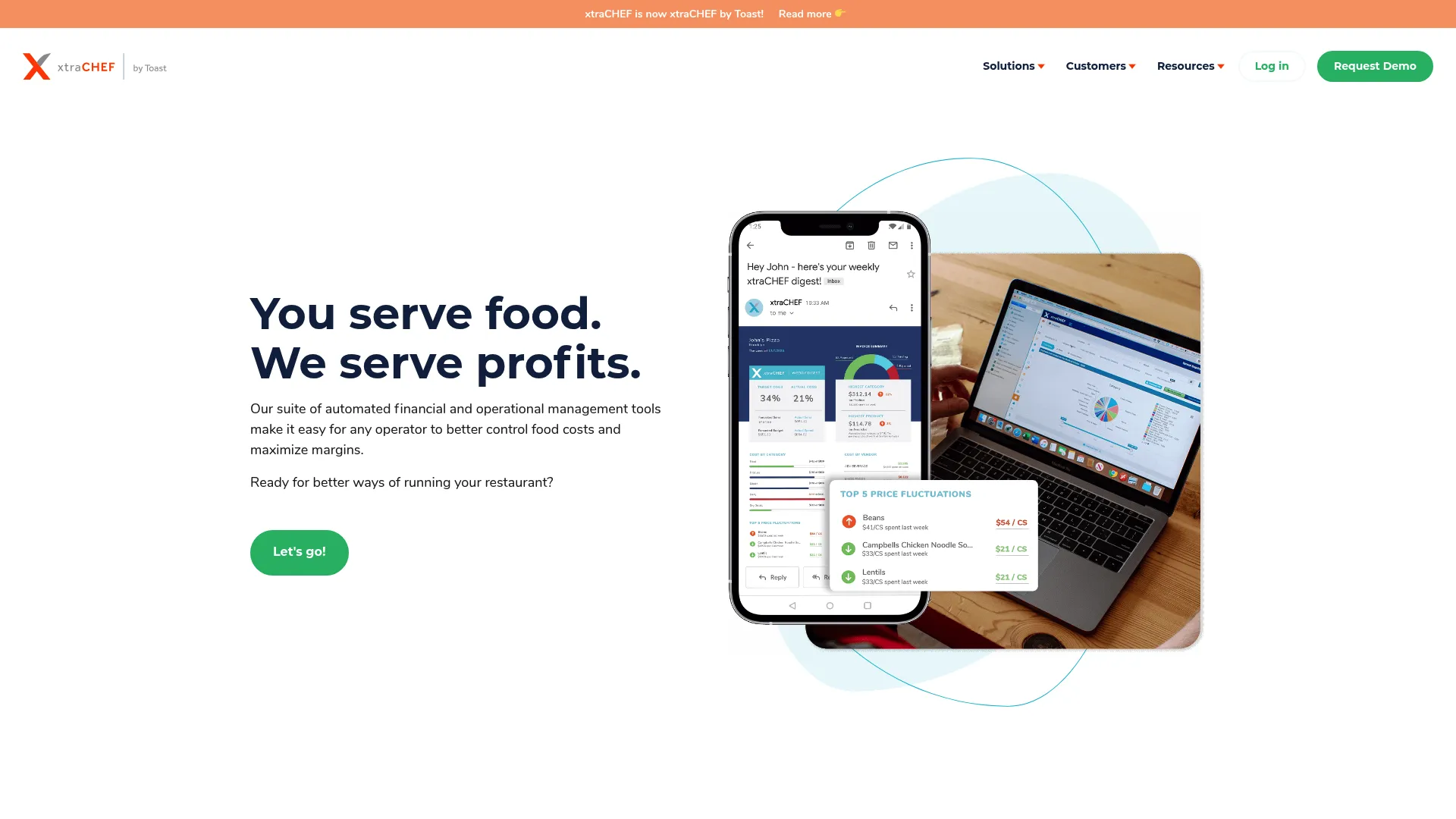xtraCHEF restaurant financial and operational software homepage
