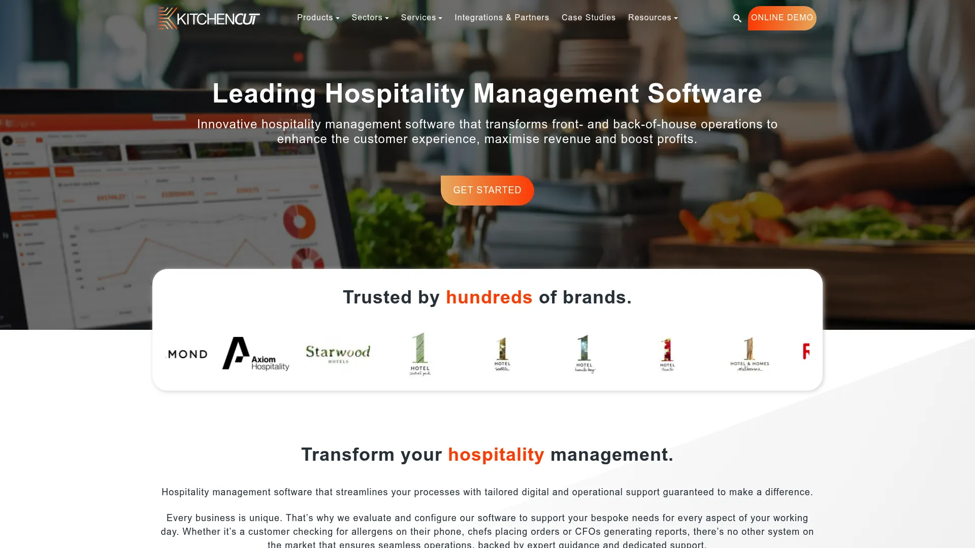 Kitchen CUT recipe and menu management software homepage