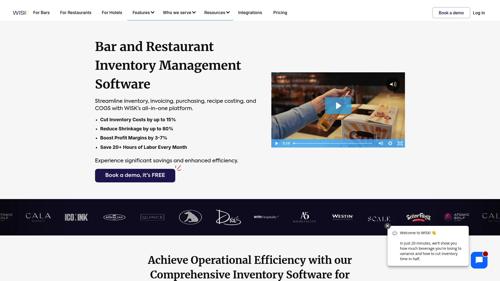 WISK AI bar and restaurant inventory software