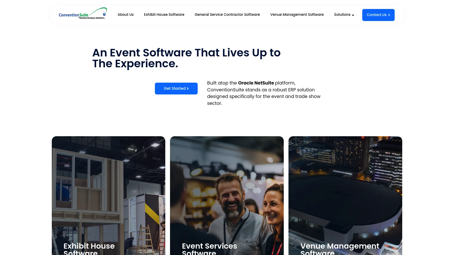 ConventionSuite cloud ERP and event management software homepage
