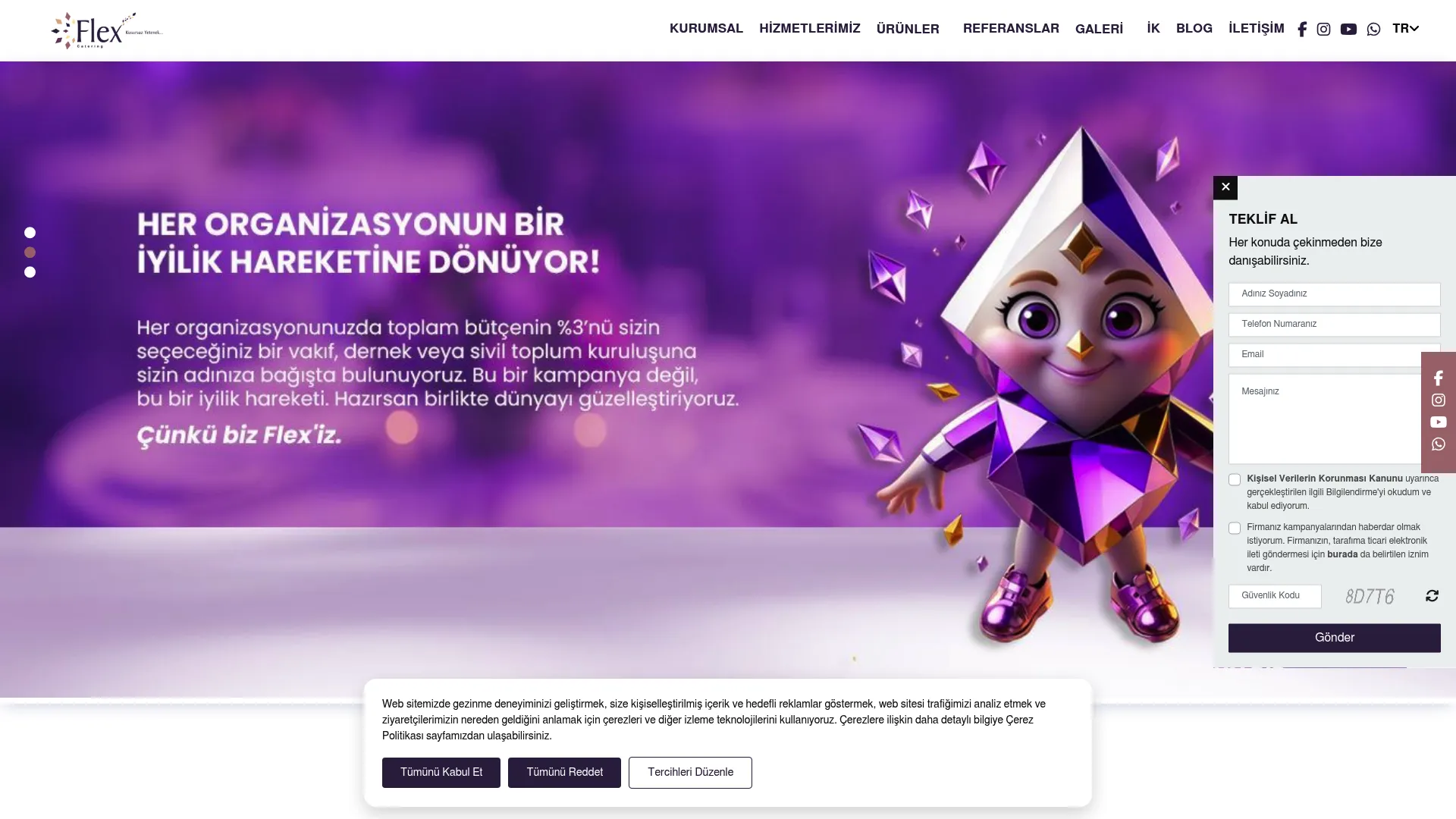Flex Catering event service homepage