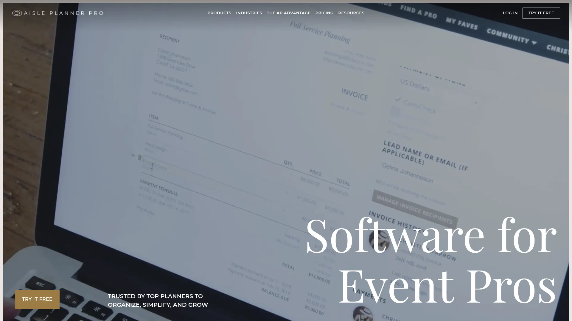 Aisle Planner wedding and event planning software