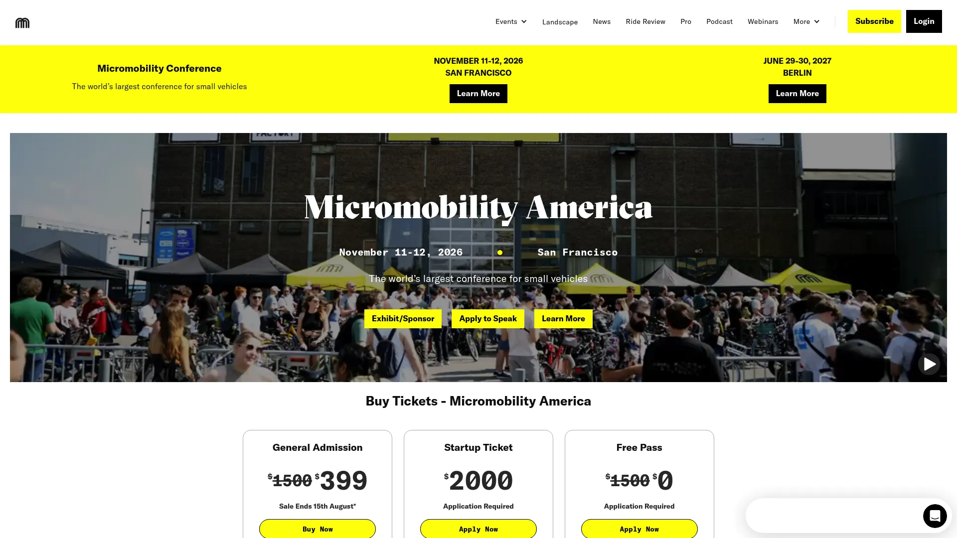 Micromobility Industries landscape and media homepage