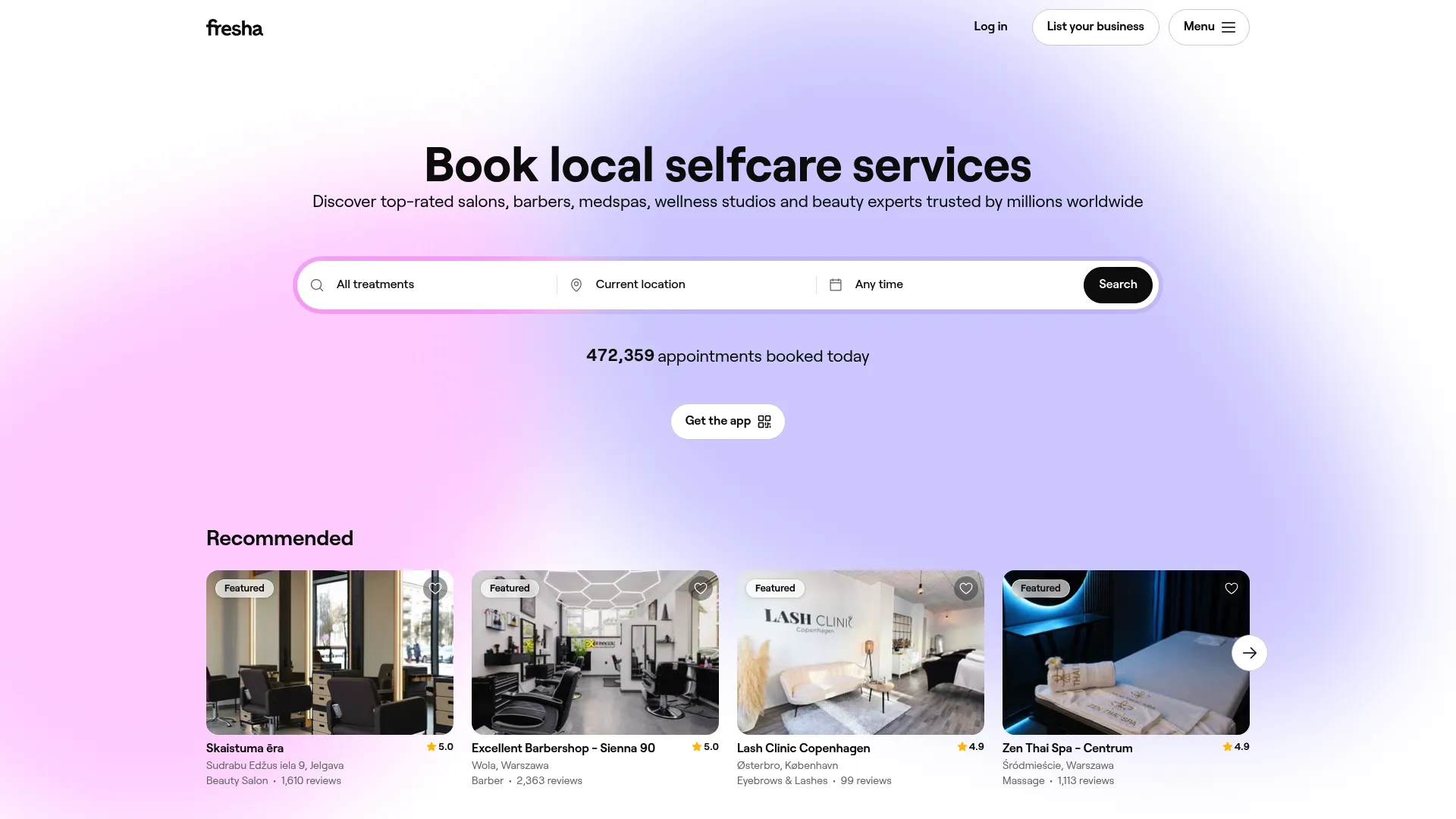 Fresha salon booking and payments platform