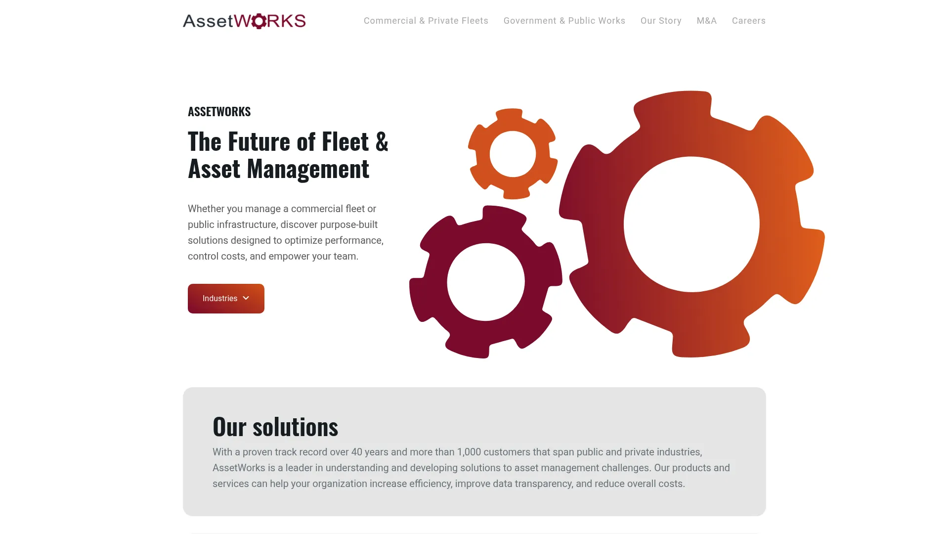 AssetWorks FuelFocusEV charge management software homepage