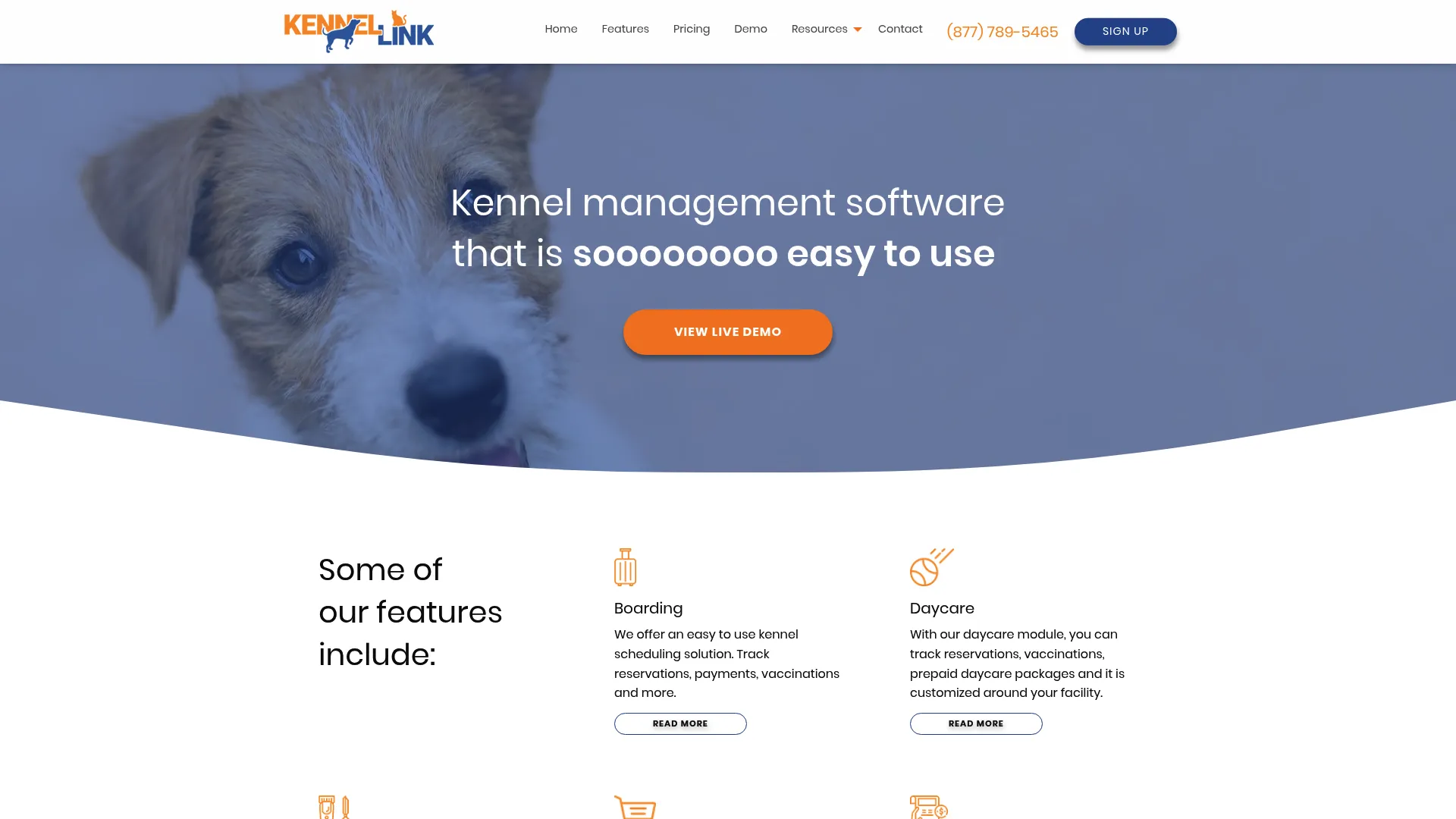 KennelLink kennel and daycare management software homepage