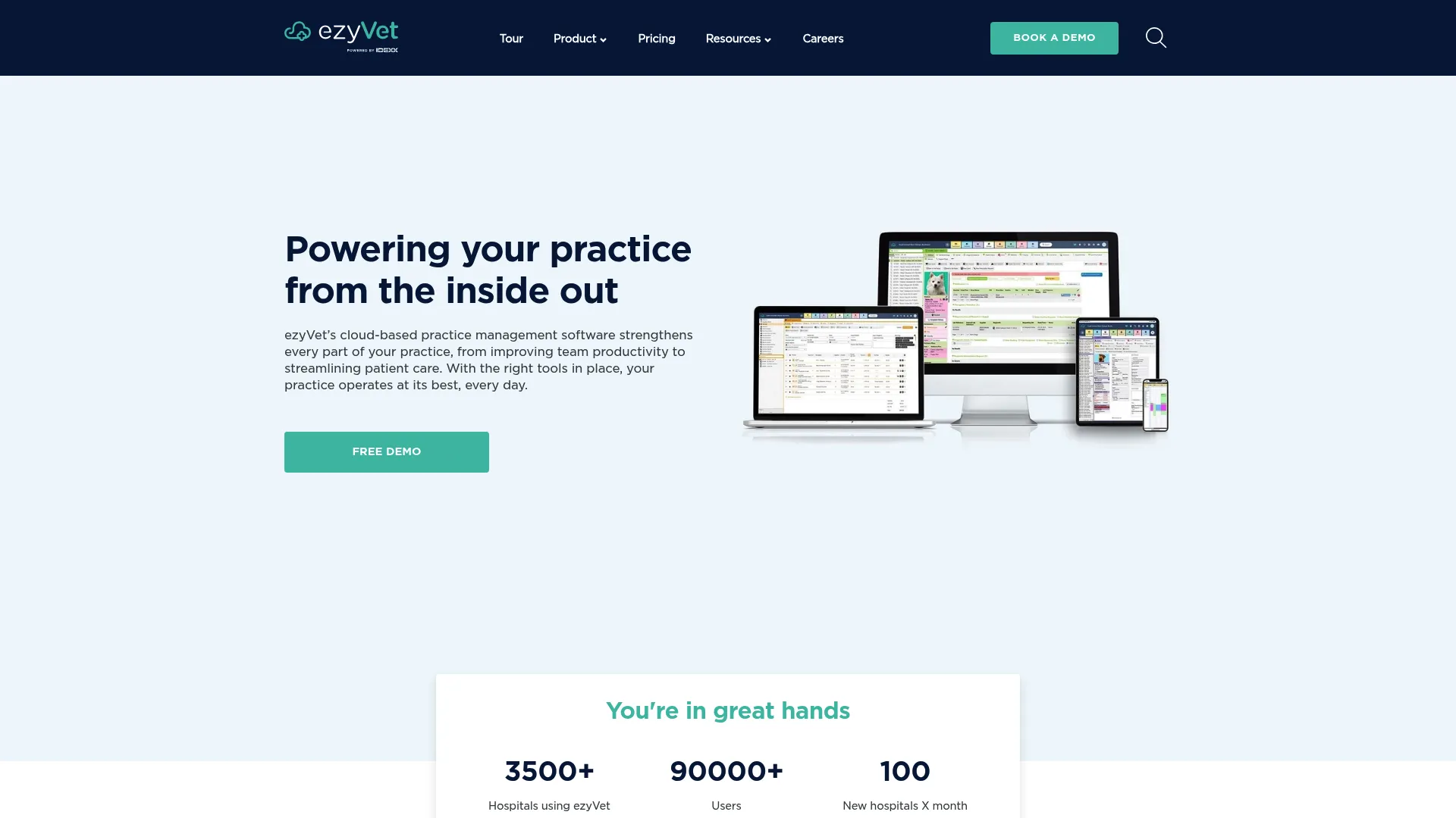 ezyVet cloud veterinary practice management software screen