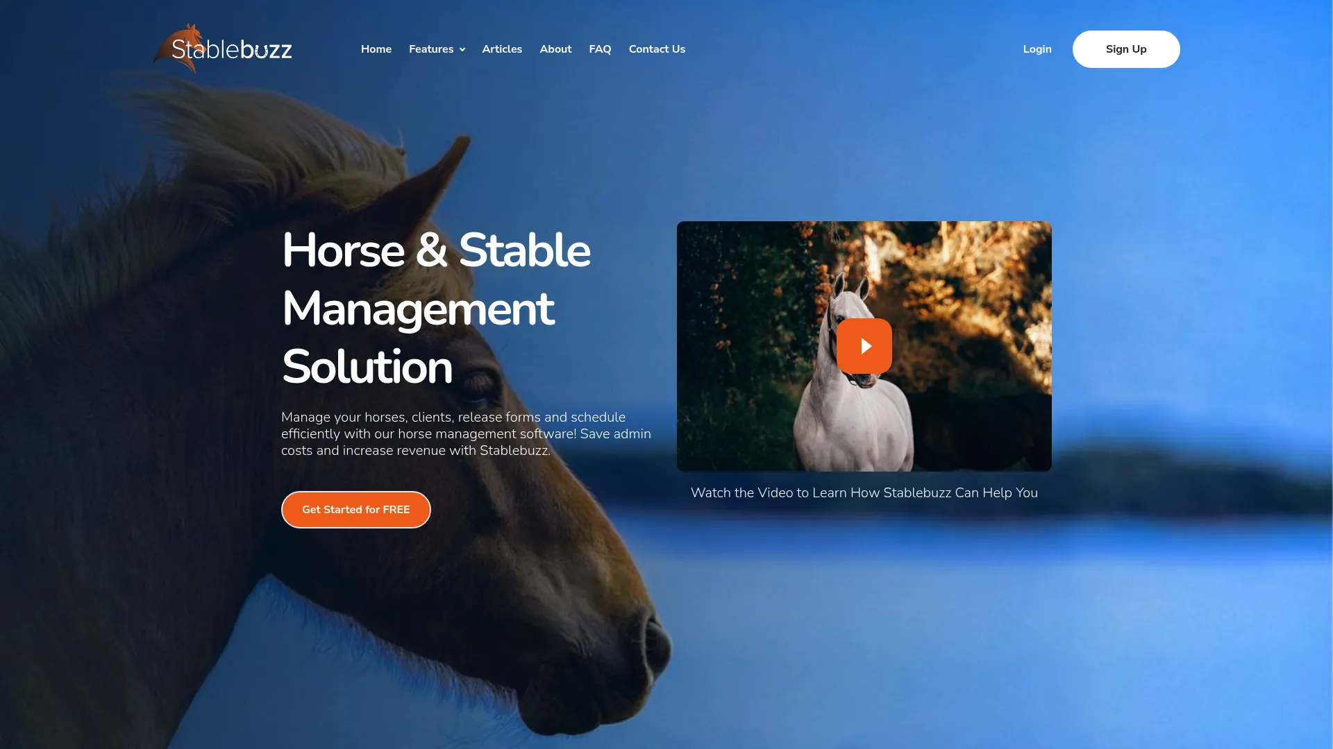 Stablebuzz stable management software homepage