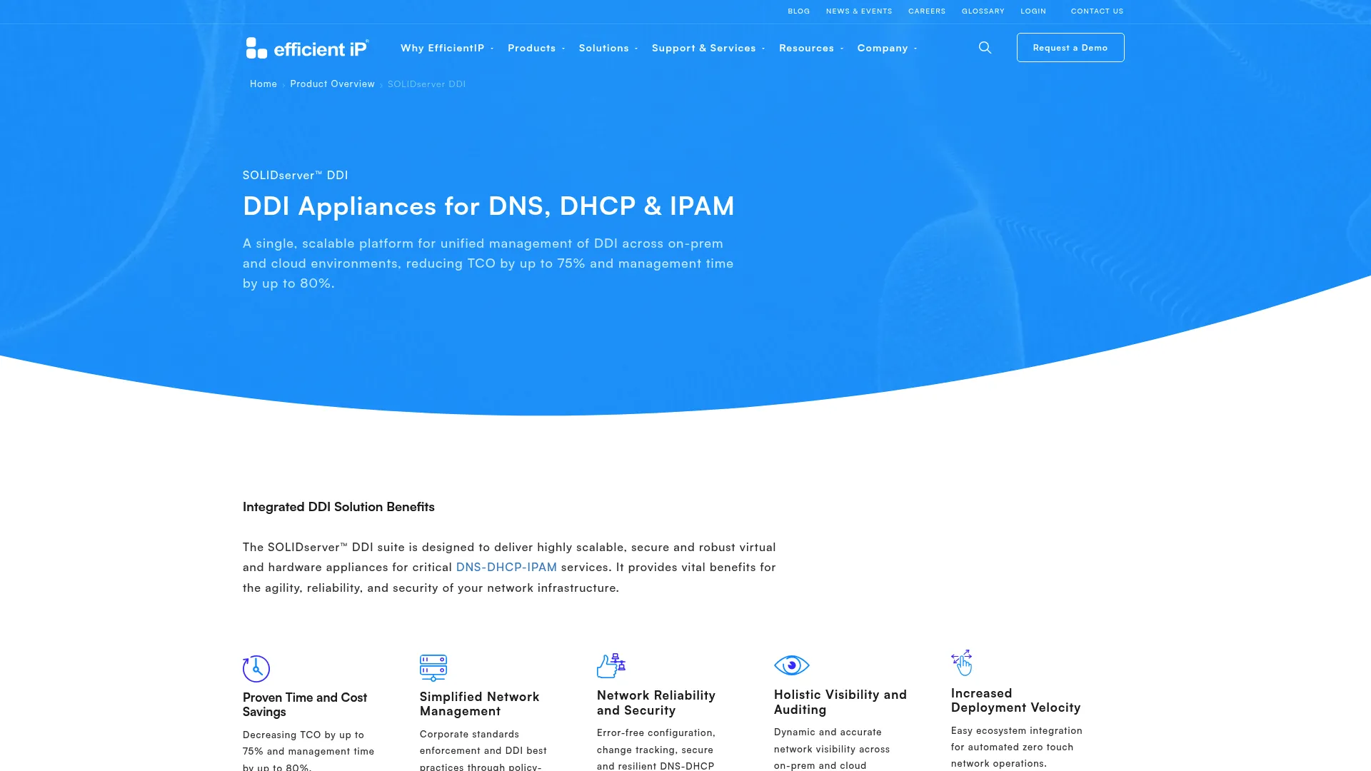 EfficientIP SOLIDserver DDI dashboard