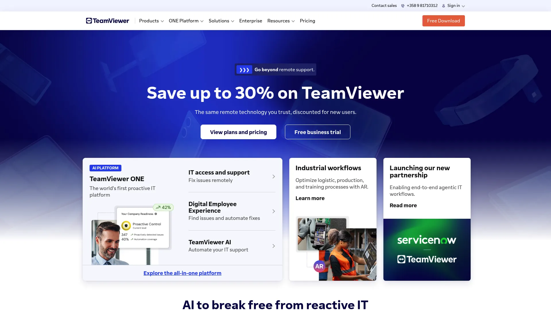 TeamViewer remote desktop software homepage