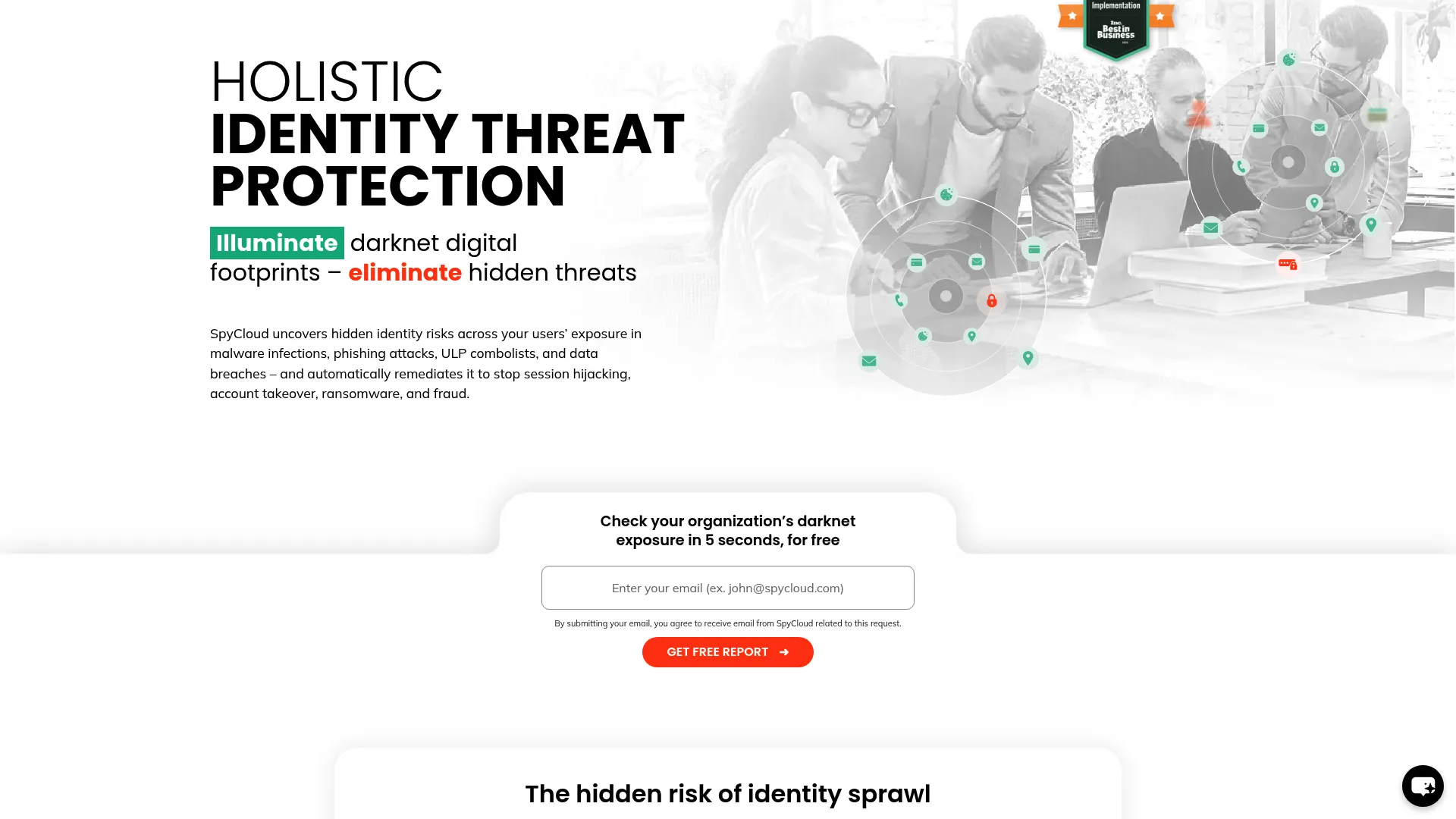 SpyCloud identity threat protection platform homepage