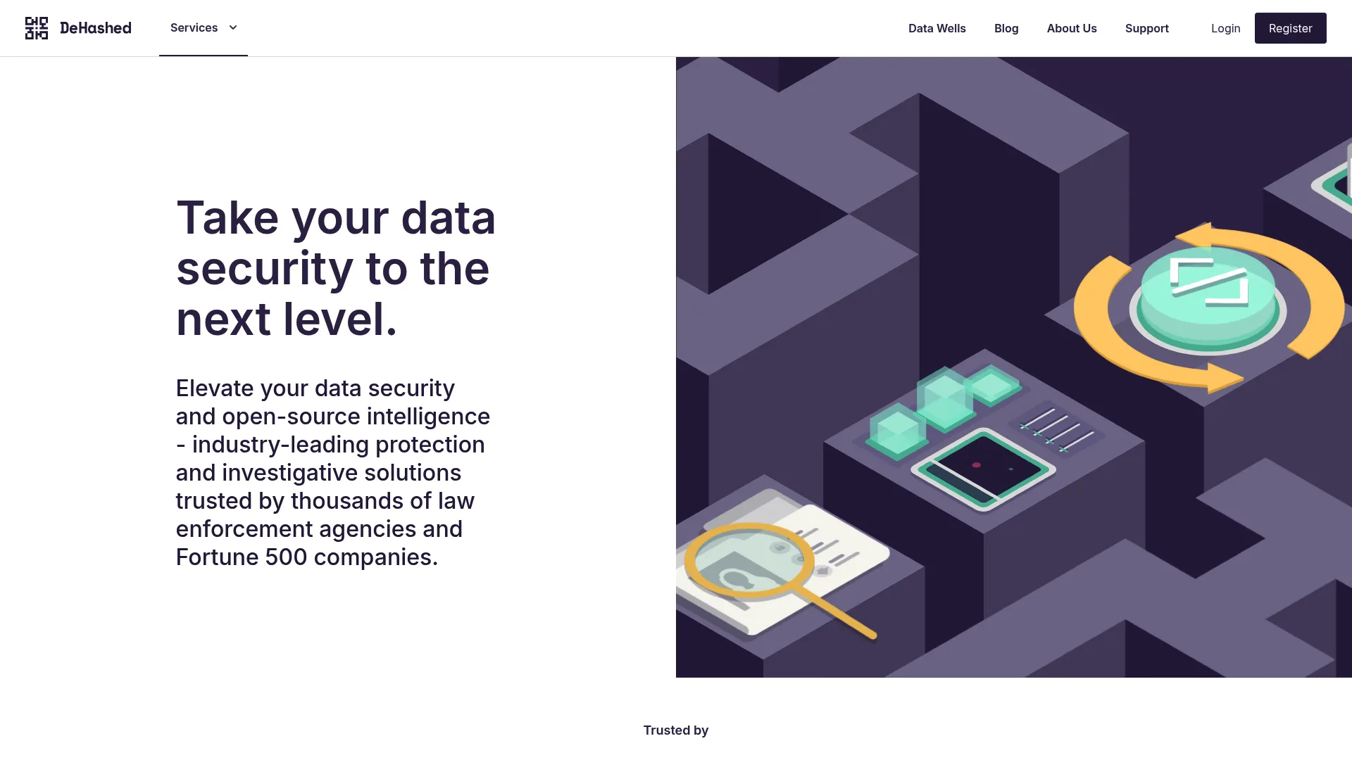 DeHashed breach data search and monitoring platform homepage