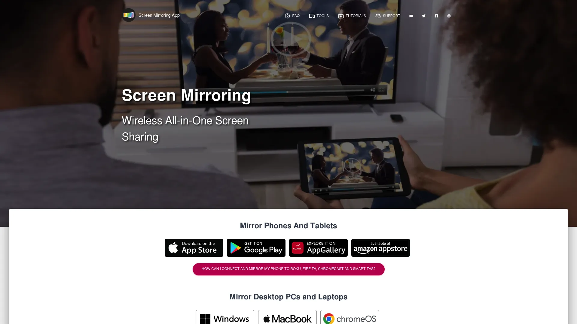 Screen Mirroring App cross-device mirroring homepage