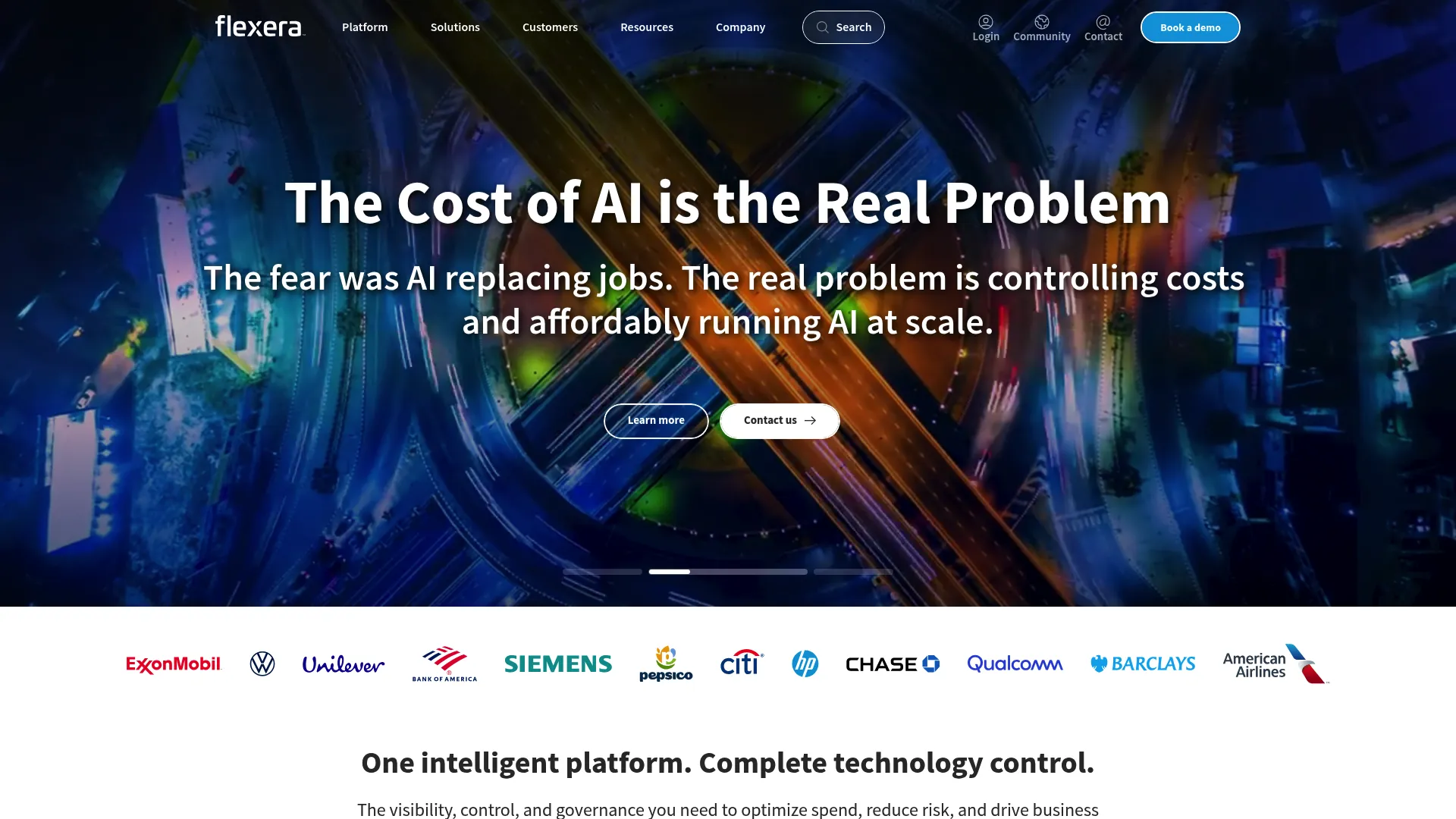 Flexera IT asset management and software spend dashboard