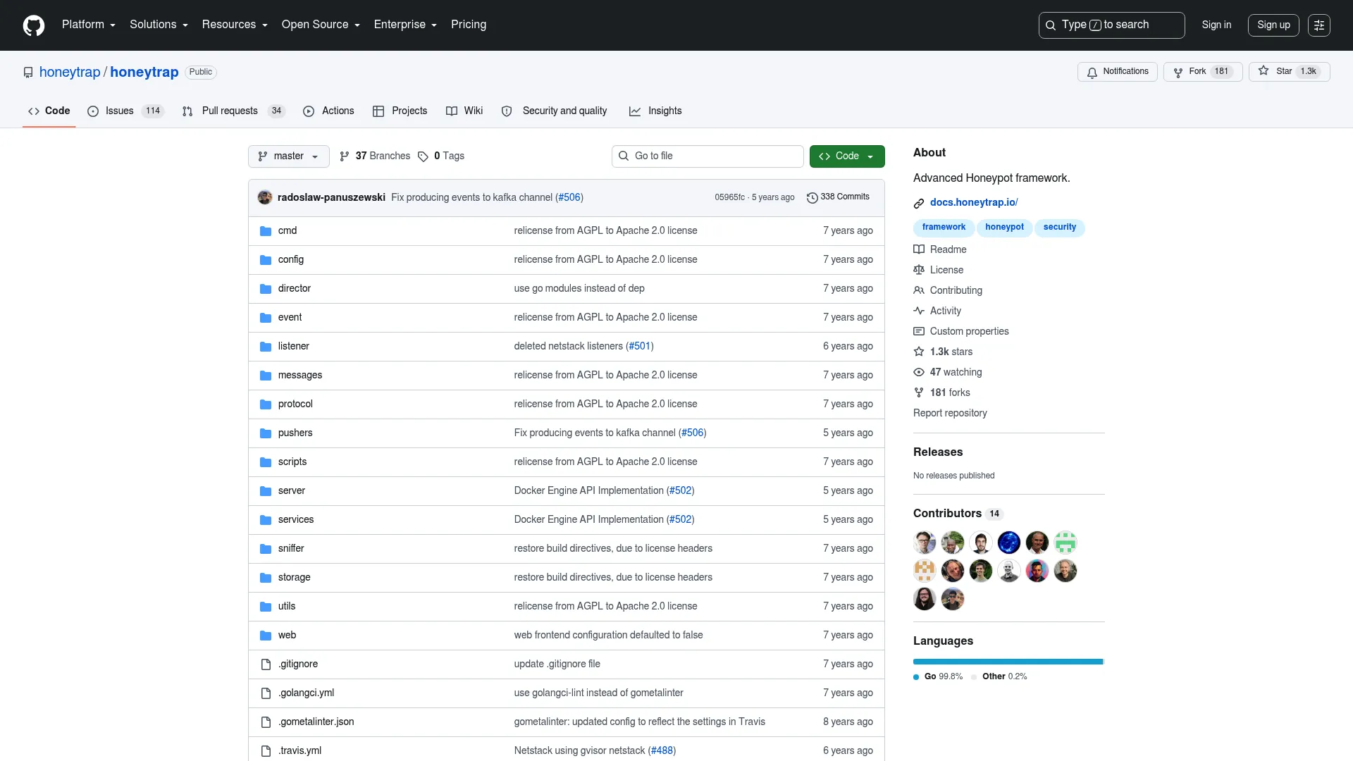 Honeytrap open source honeypot framework GitHub