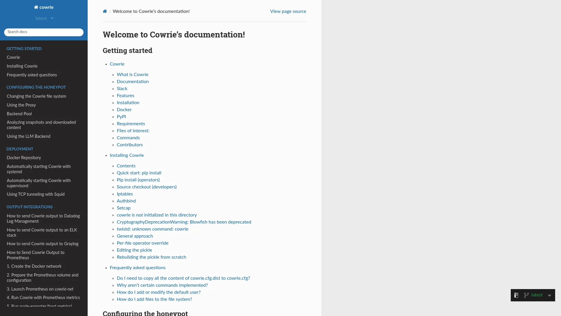 Cowrie SSH and Telnet honeypot documentation