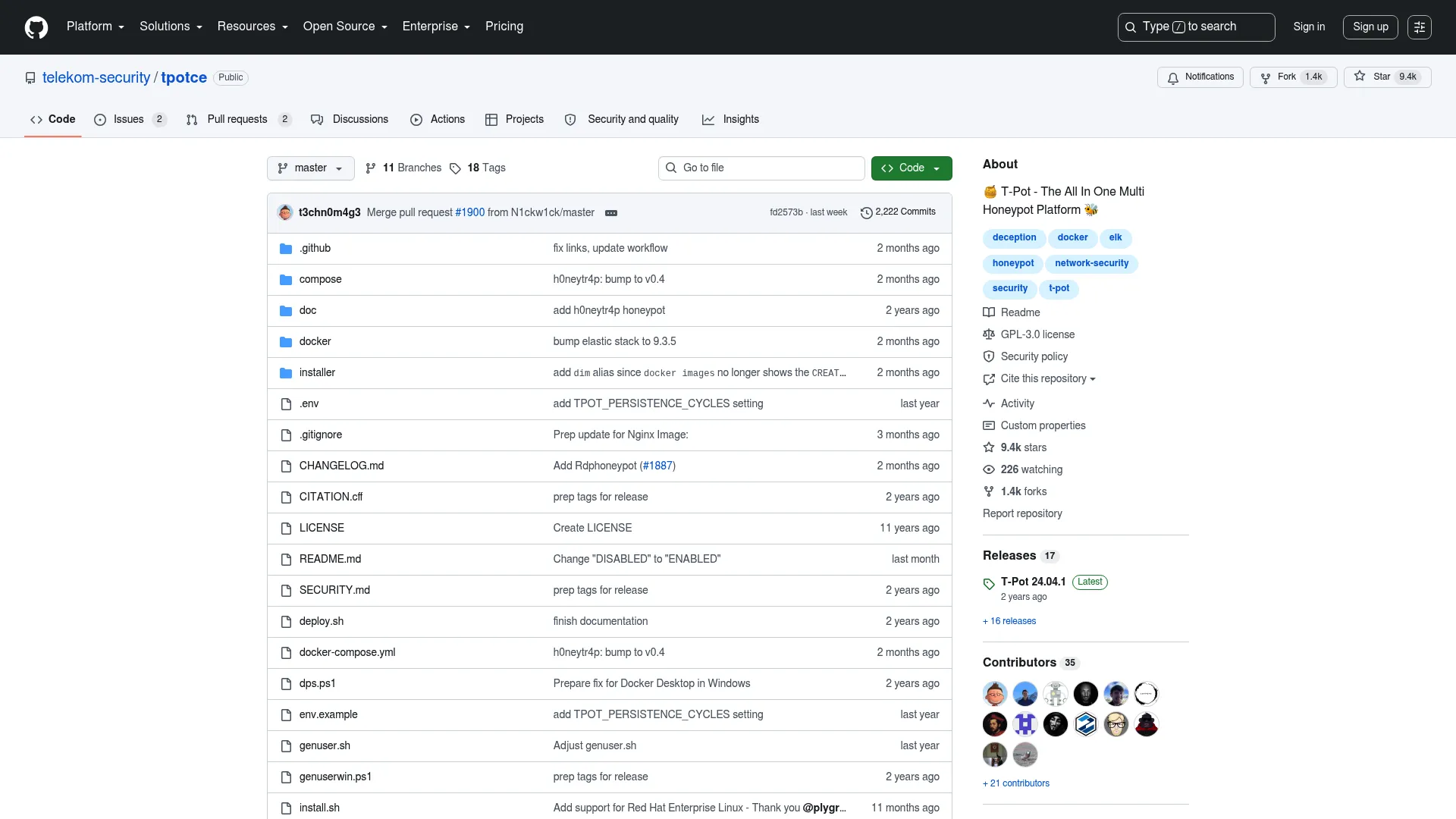 T-Pot all-in-one honeypot platform repository