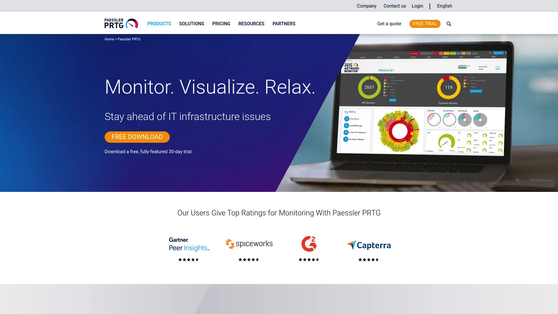 Paessler PRTG Network Monitor dashboard