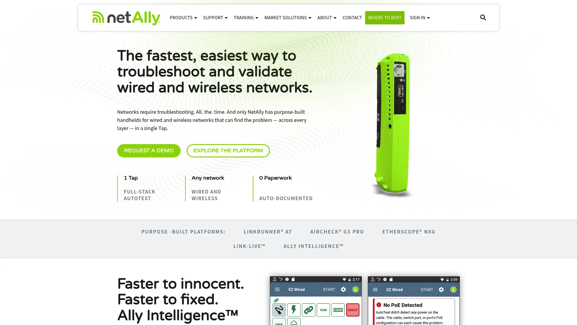 netAlly AirMagnet Wi-Fi Analyzer PRO interface