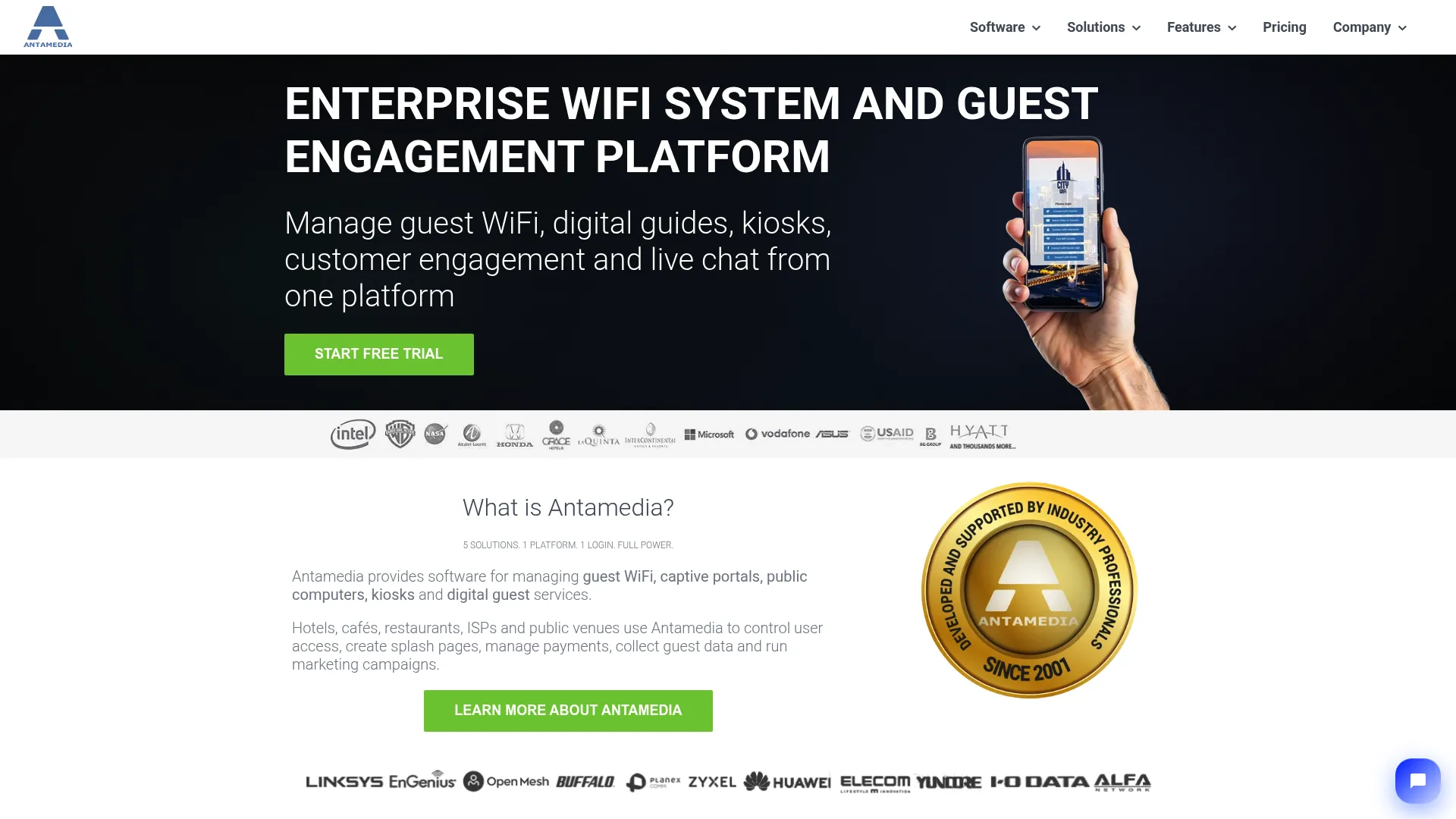 Antamedia guest WiFi management interface