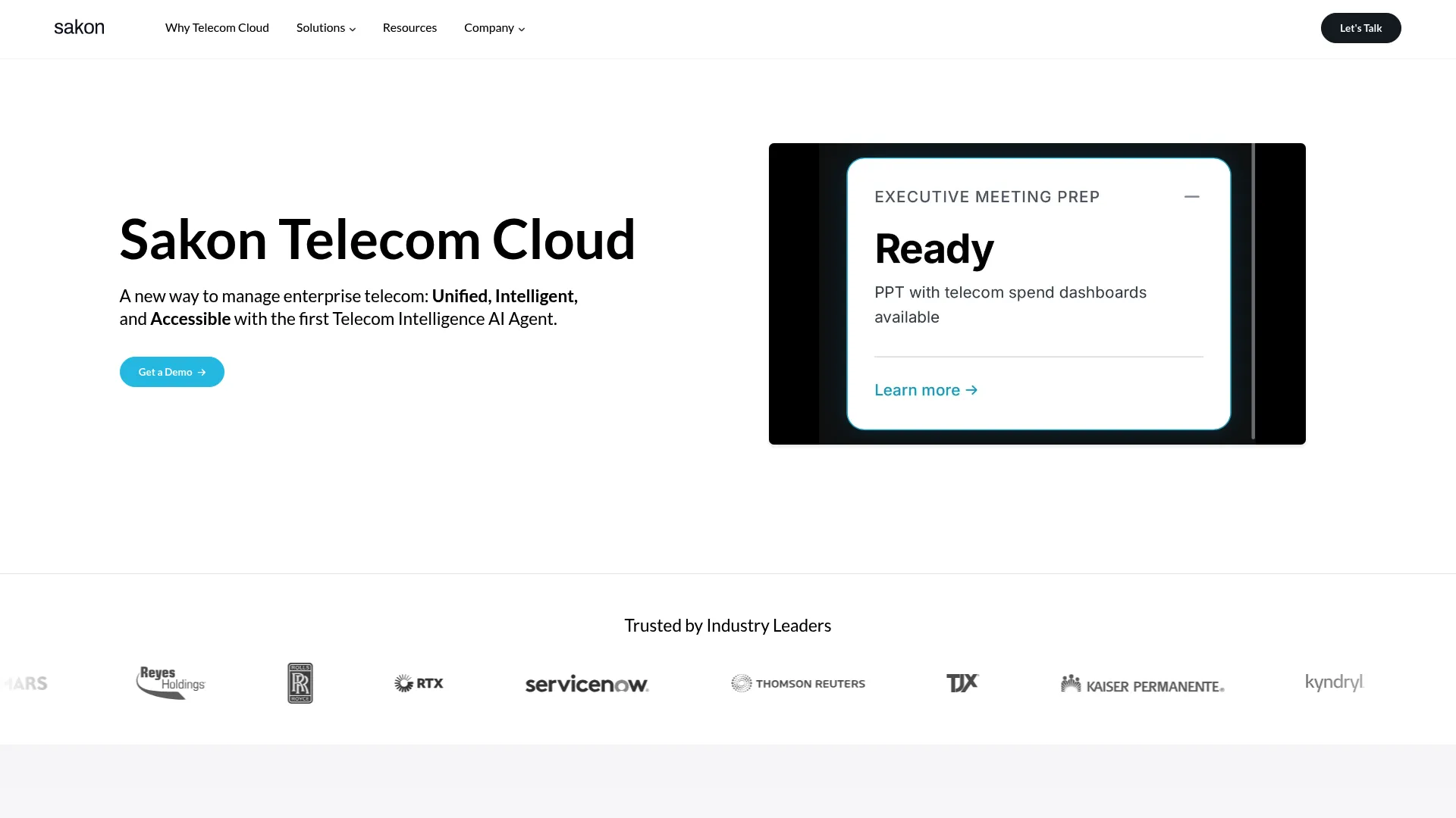 Sakon telecom and device management platform homepage