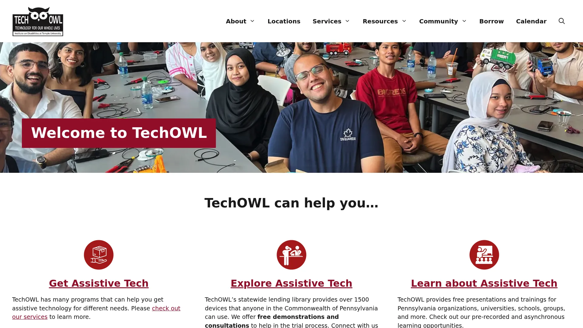 TechOWL assistive technology program homepage