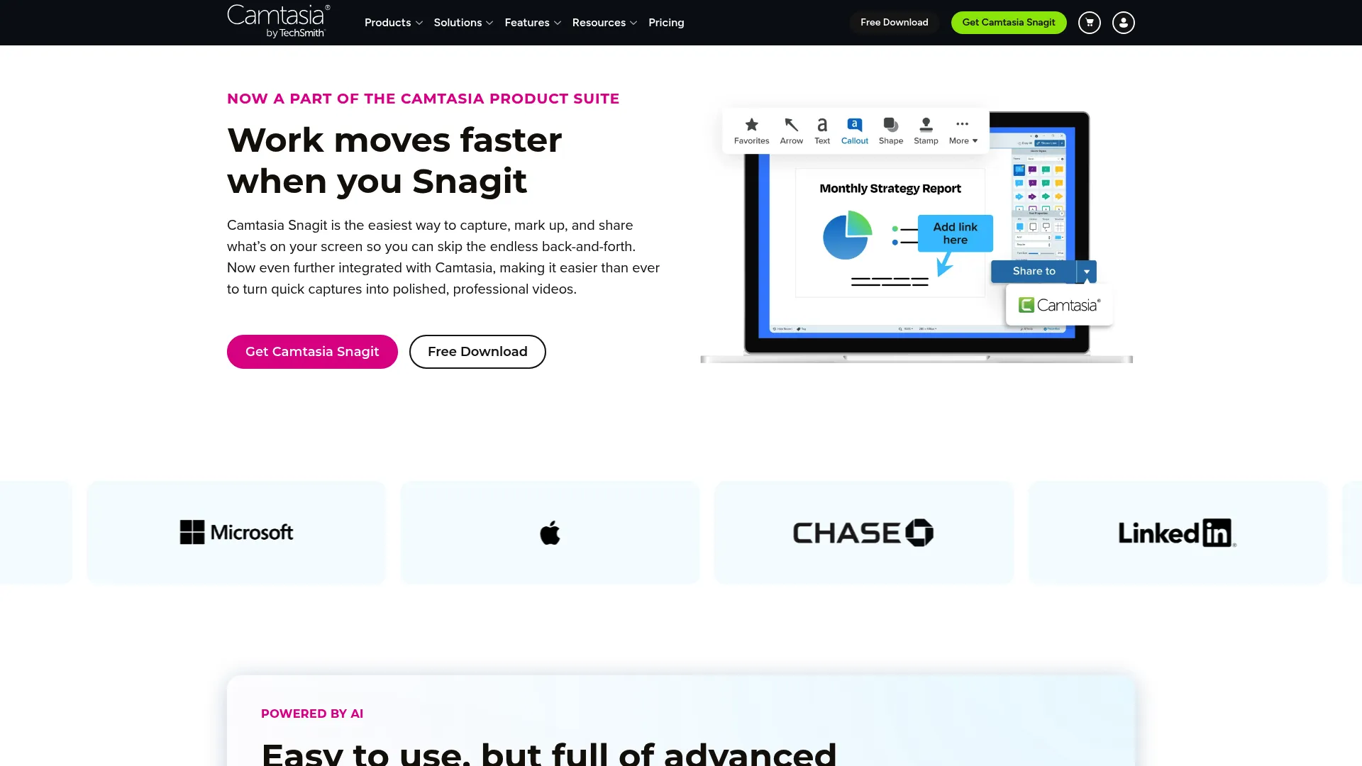Snagit screen capture software homepage