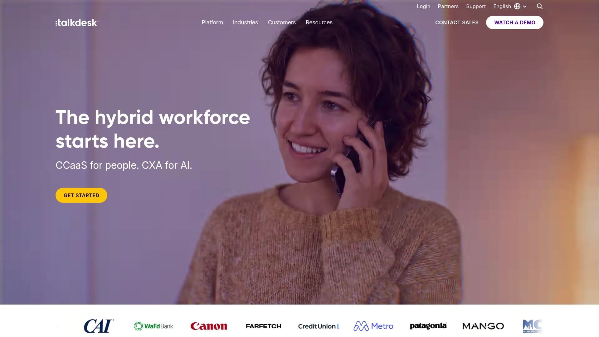 Talkdesk cloud contact center software interface
