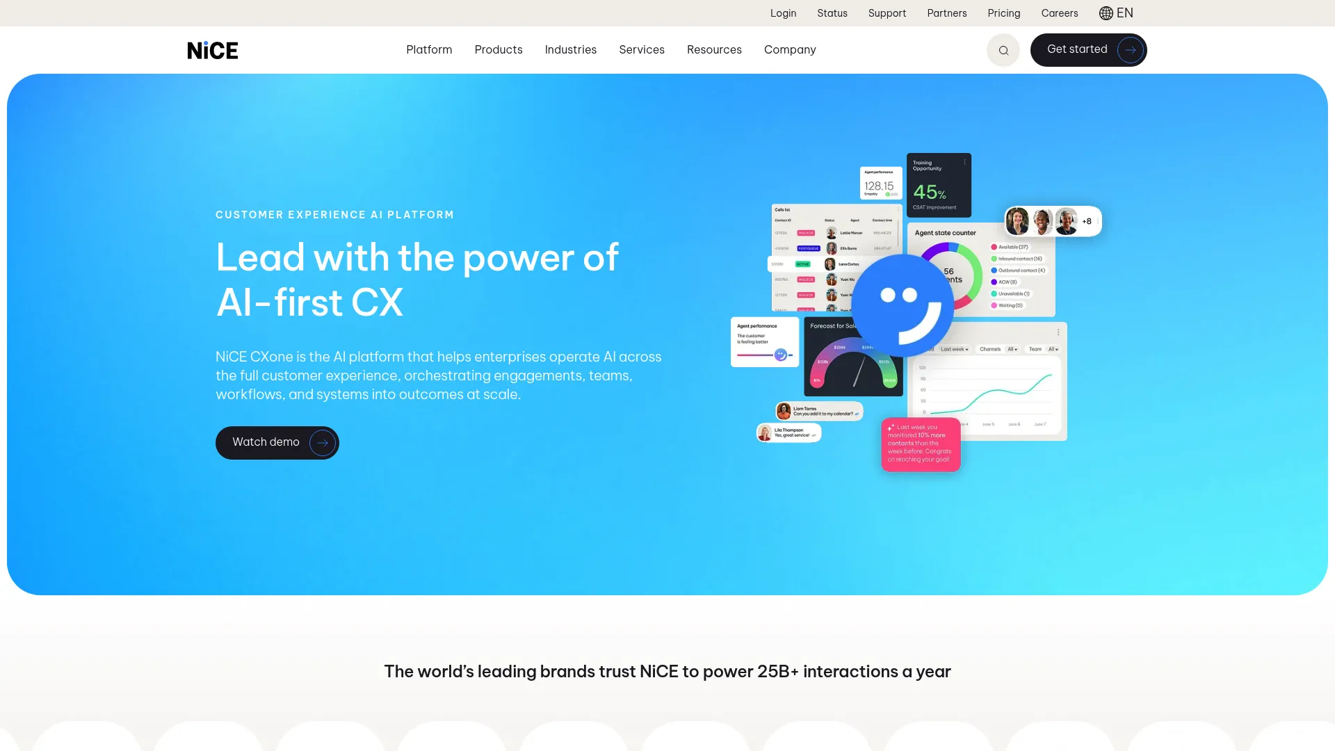 NICE CXone contact center platform interface