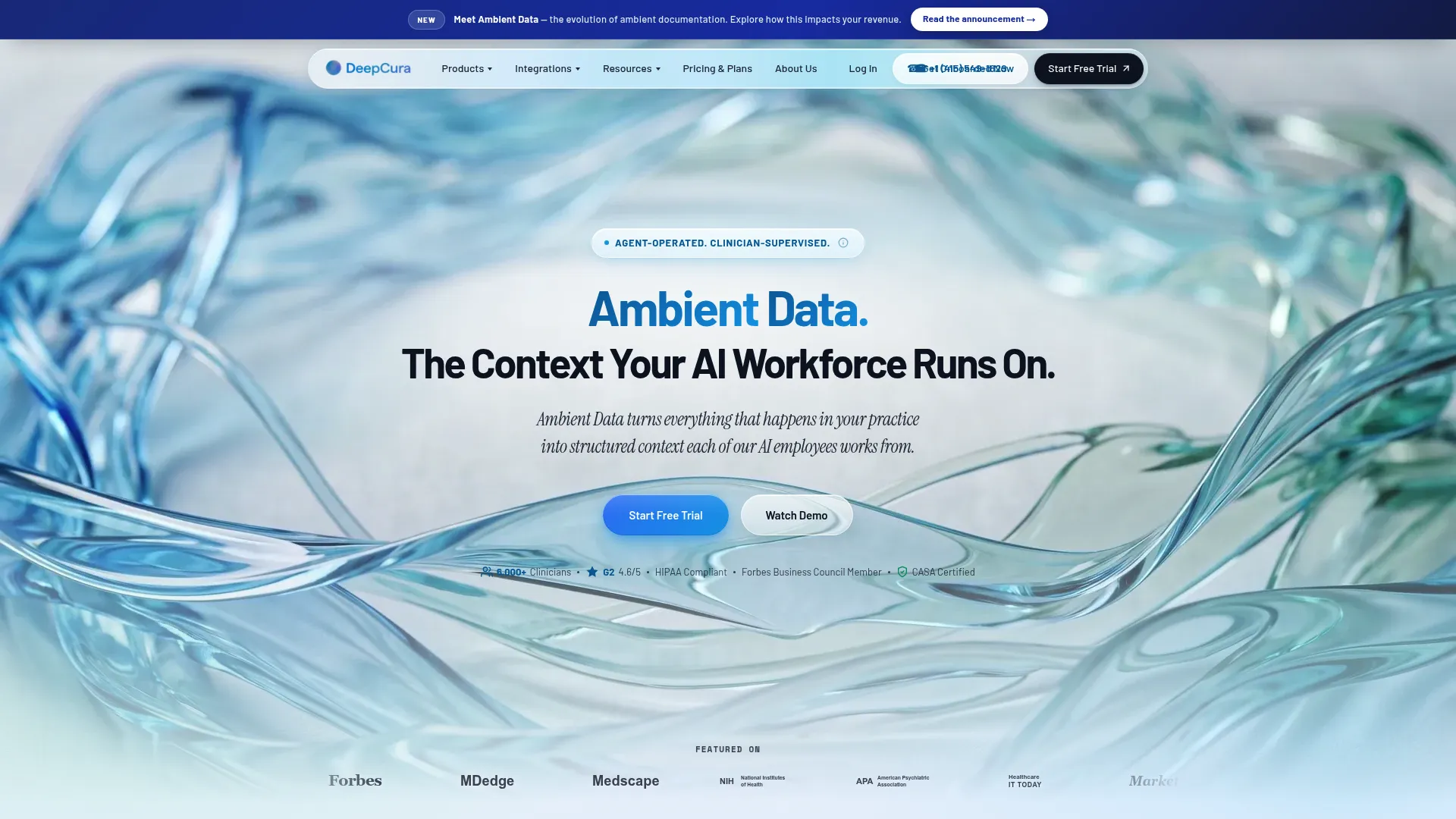 DeepCura AI clinical automation platform interface