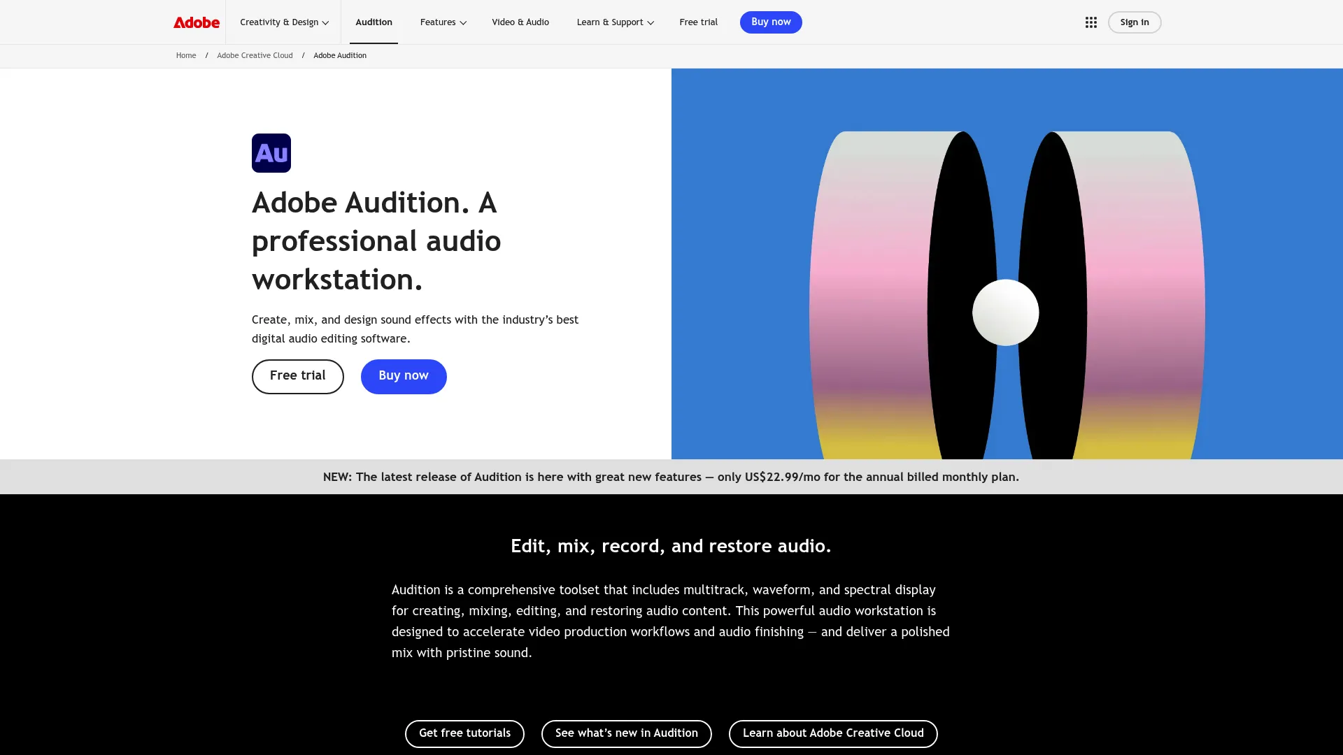 Adobe Audition audio editing interface