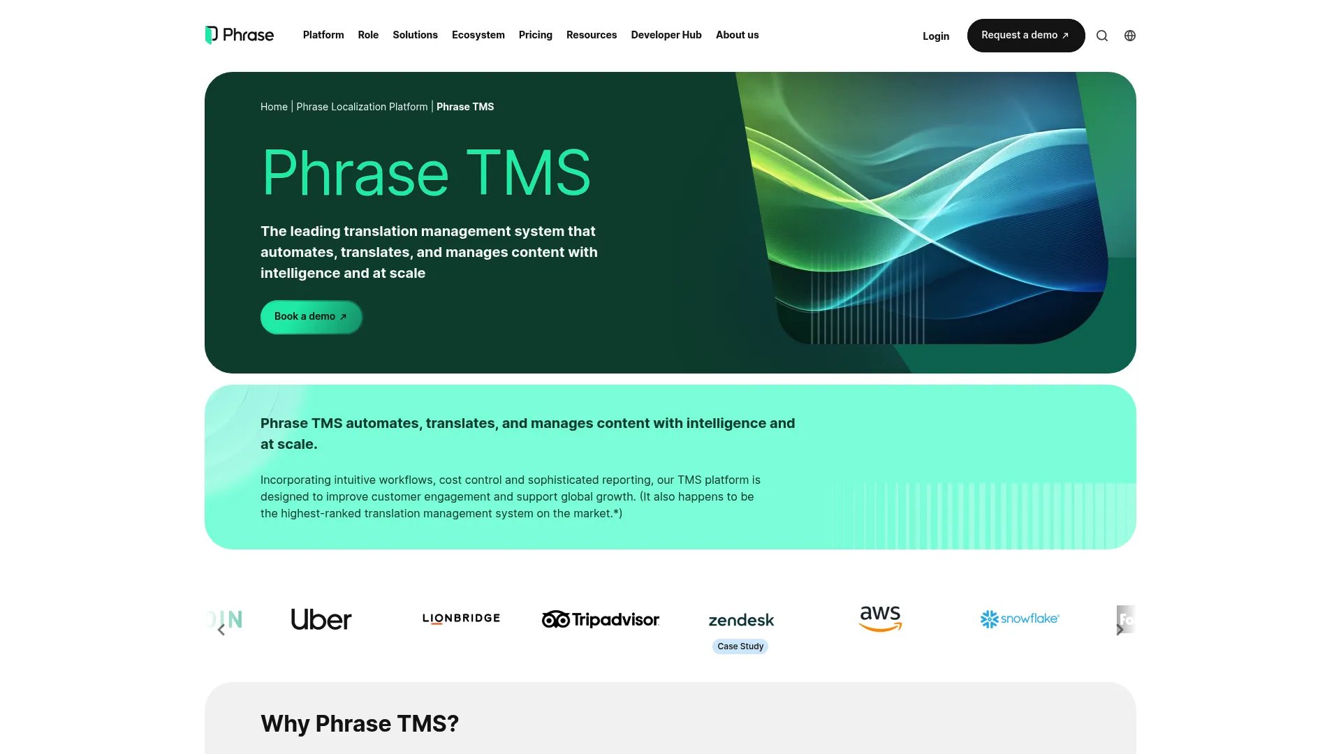 Phrase TMS translation management system homepage