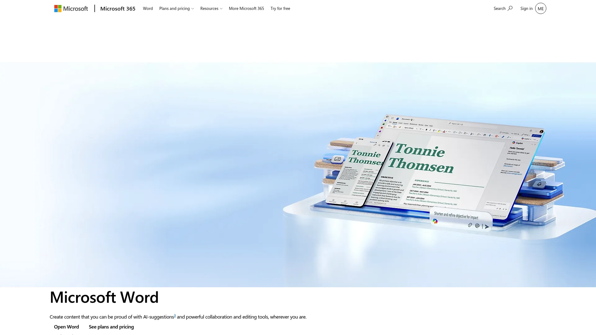 Microsoft Word Dictate voice input feature