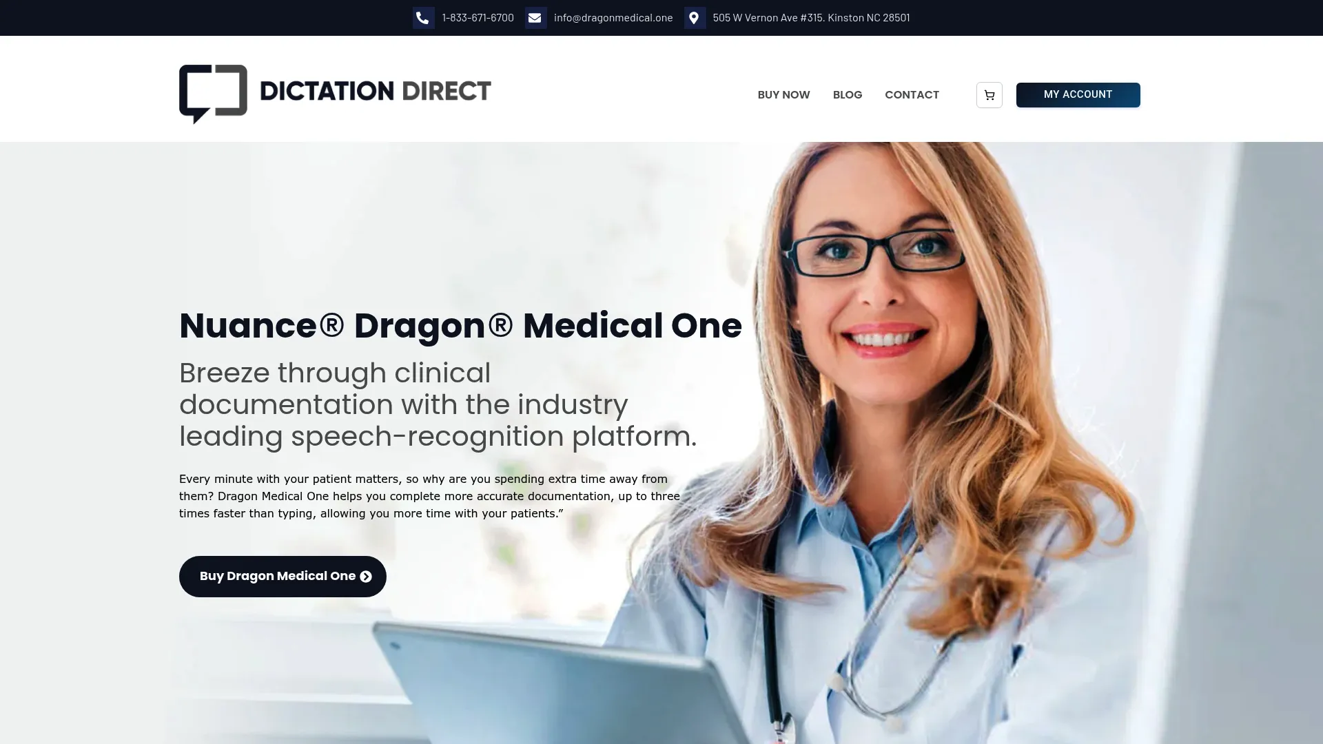 Dragon Medical One cloud medical speech recognition homepage