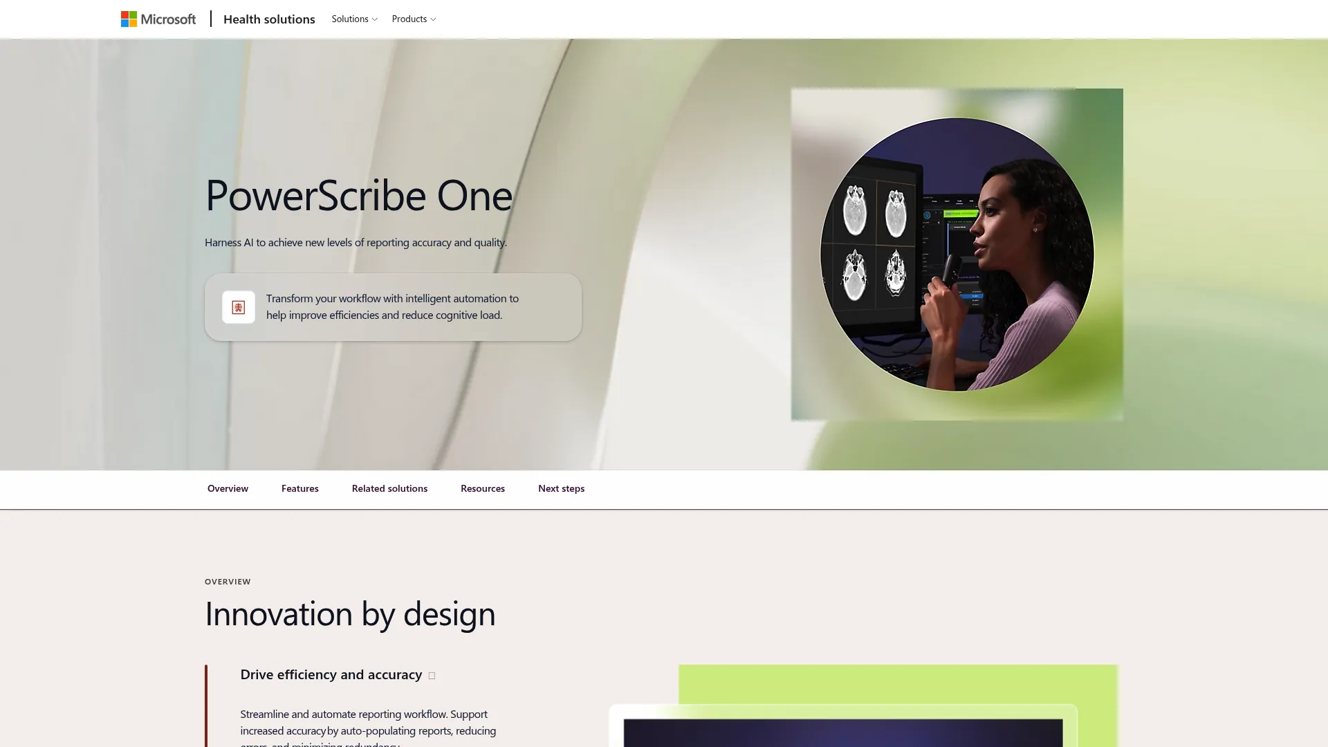 PowerScribe One cloud radiology reporting software homepage