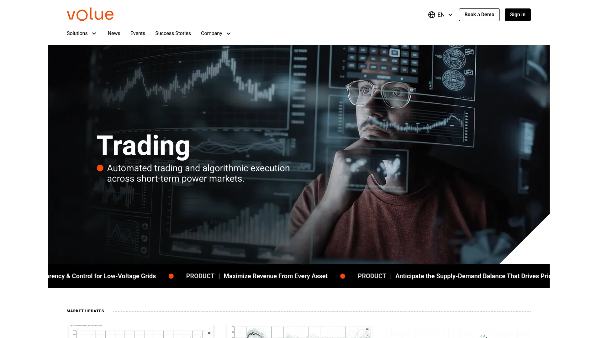 Volue energy software homepage