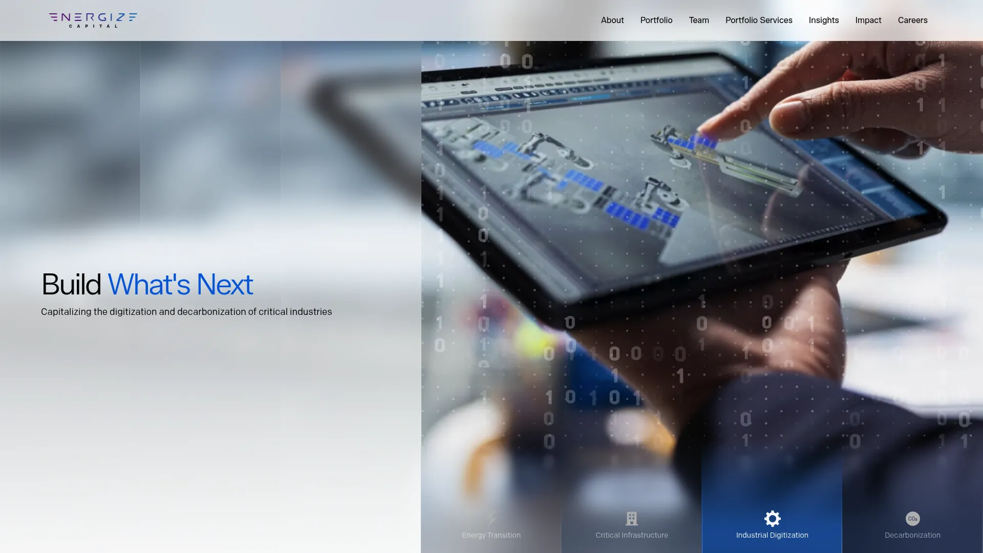 Energize Capital investment firm homepage
