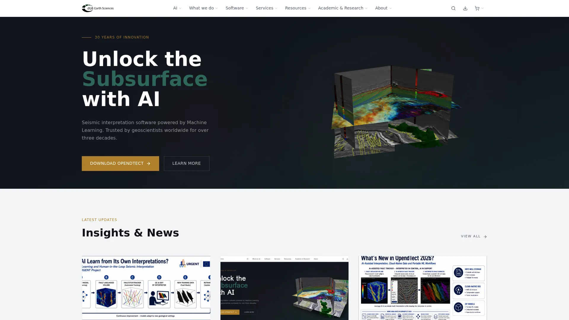 OpendTect seismic interpretation software homepage