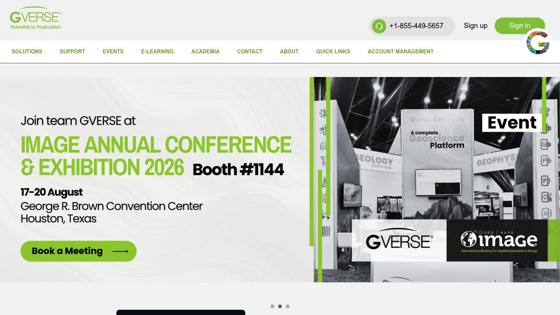 GVERSE Geophysics Software Solutions homepage