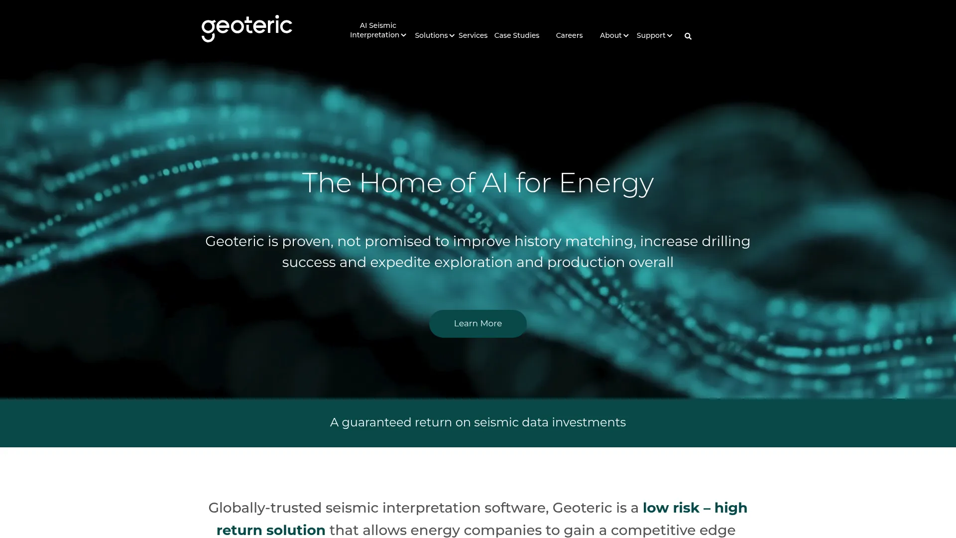 GeoTeric AI seismic interpretation software homepage