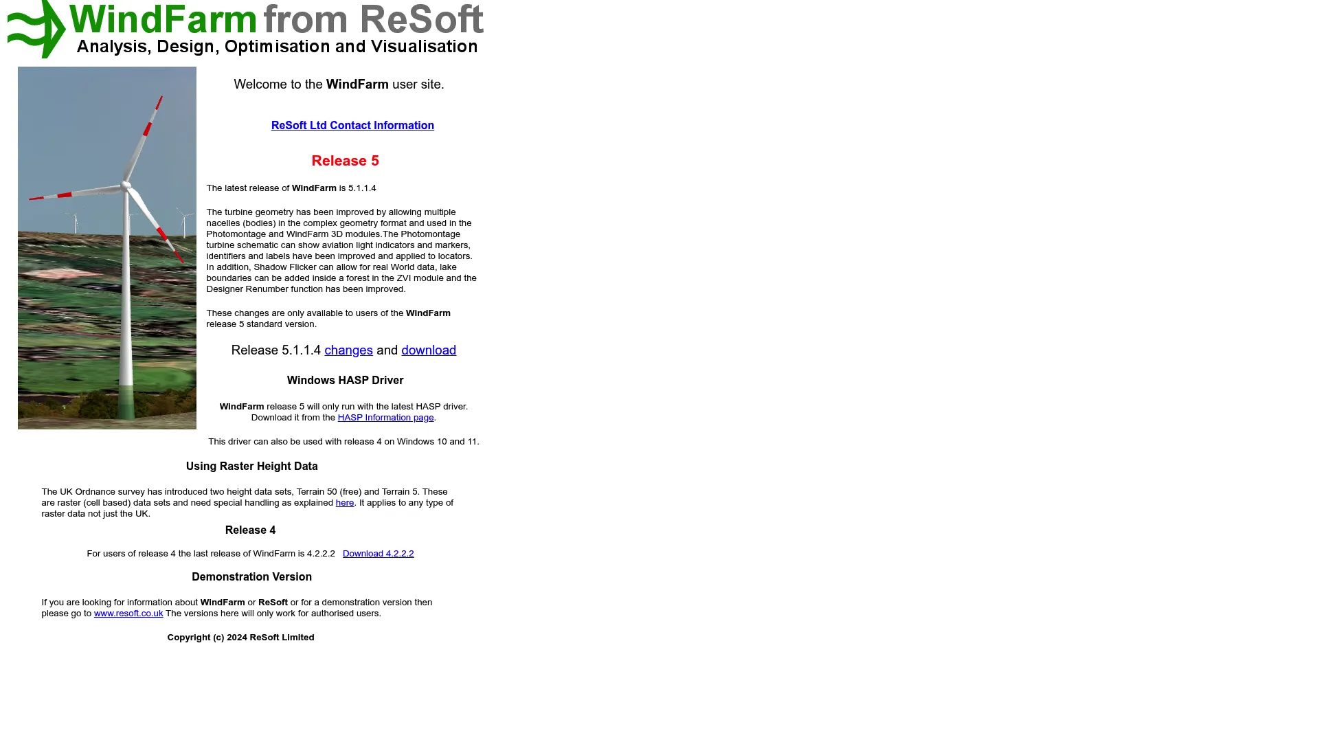 WindFarm by ReSoft wind farm design and analysis software interface