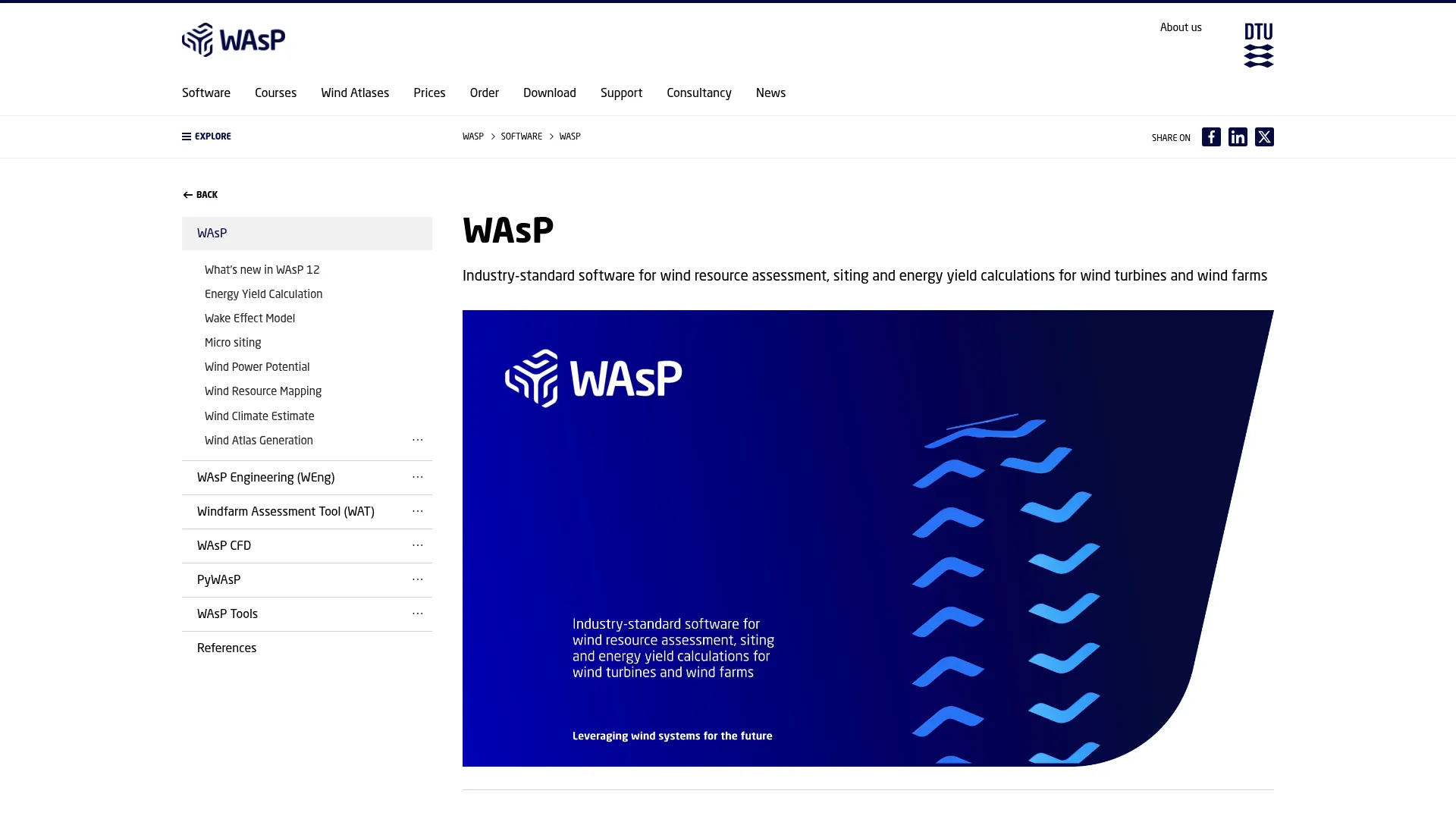WAsP wind resource assessment and siting software interface
