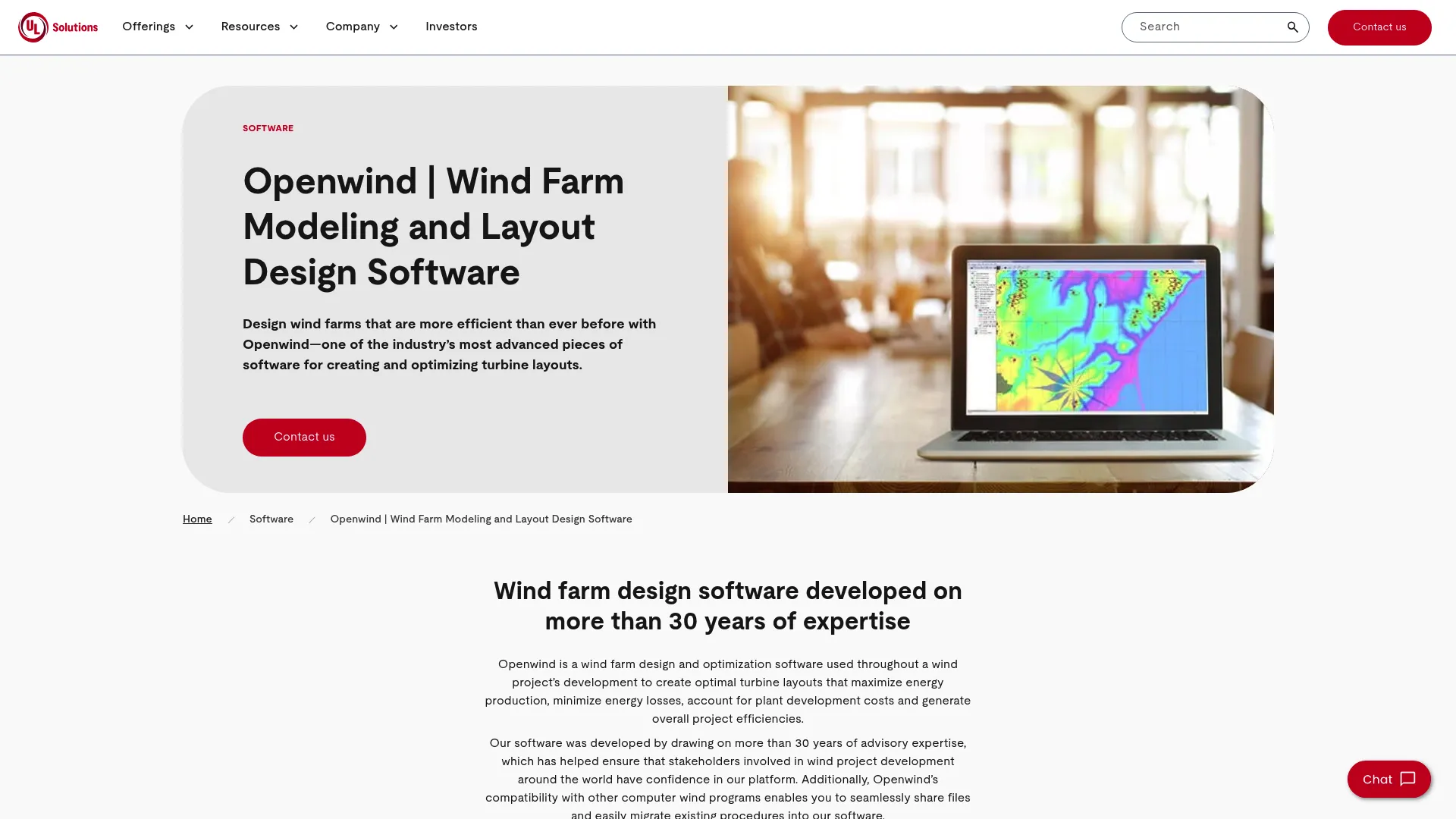 Openwind wind farm modeling and layout design software interface