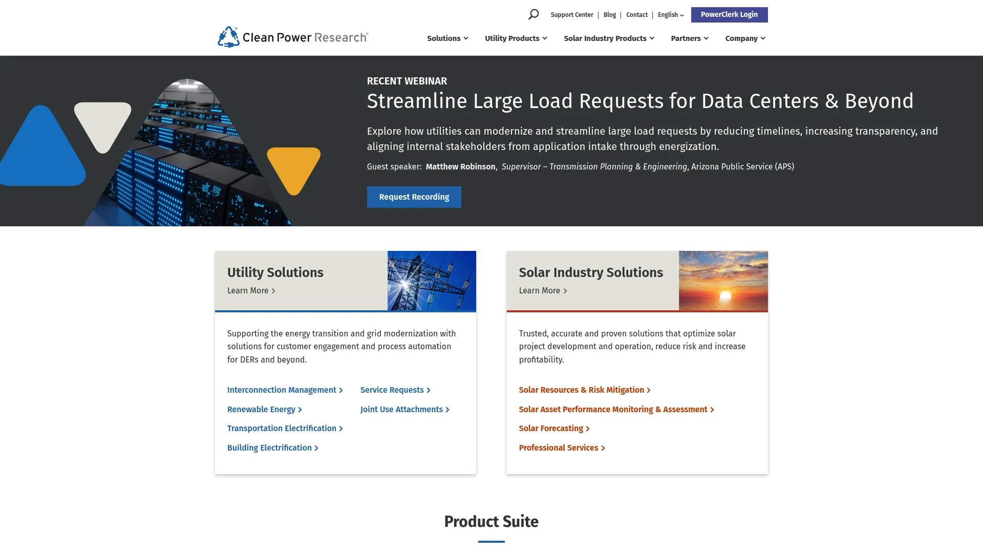 Clean Power Research software homepage