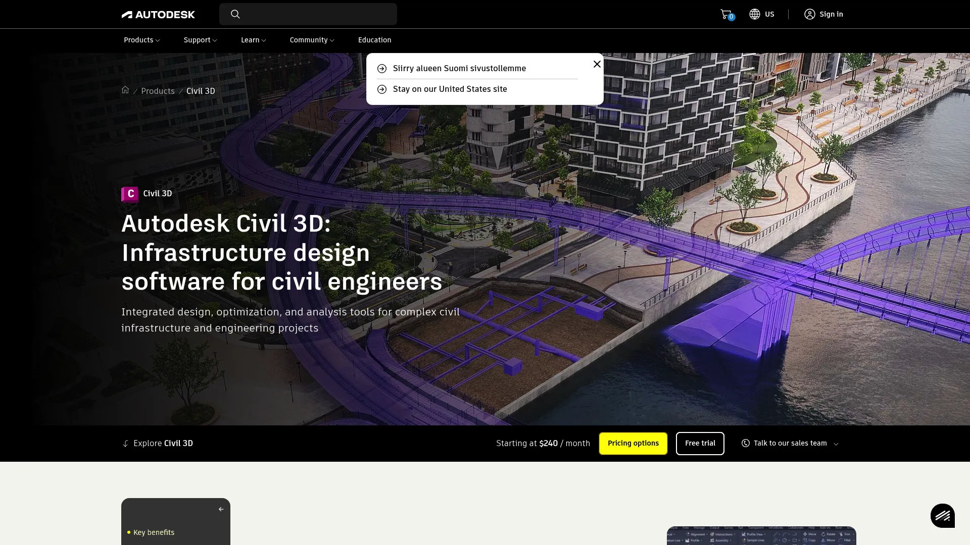 Autodesk Civil 3D infrastructure design interface