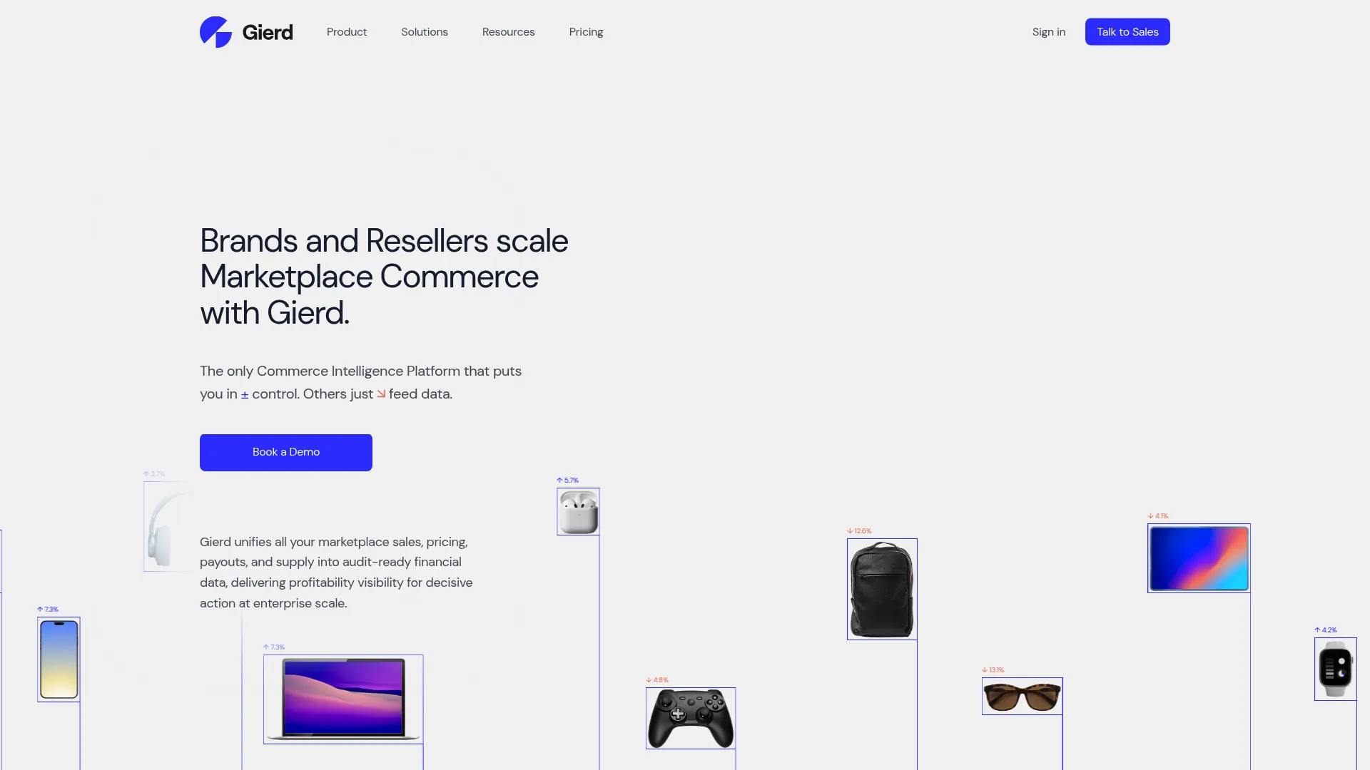Gierd marketplace commerce platform homepage