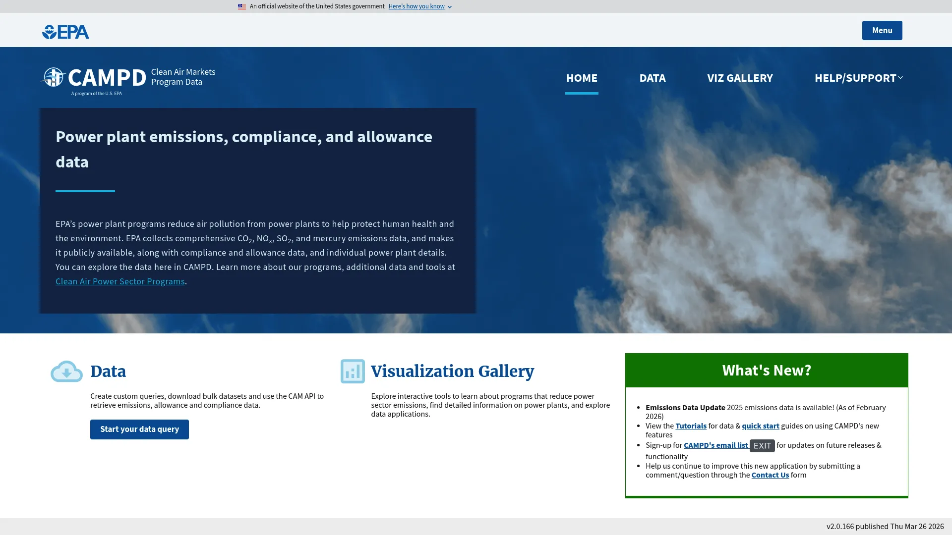 CAMPD Clean Air Markets Program Data portal