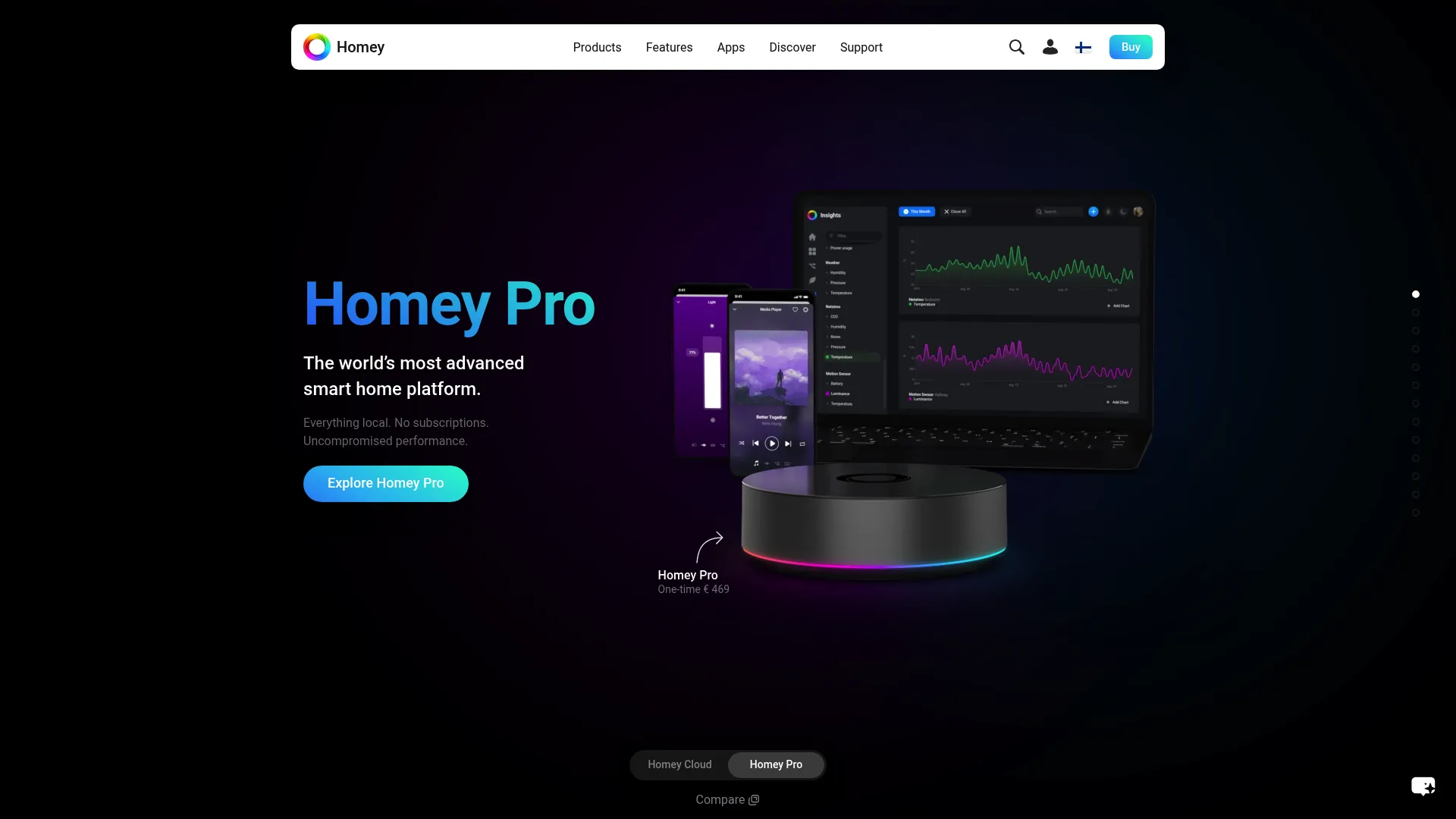 Homey smart home app and automation interface